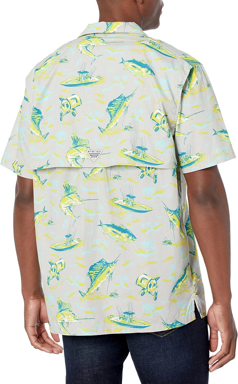 imageColumbia Mens Super Tamiami Long Sleeve ShirtCool Grey Reel Dreamz Print