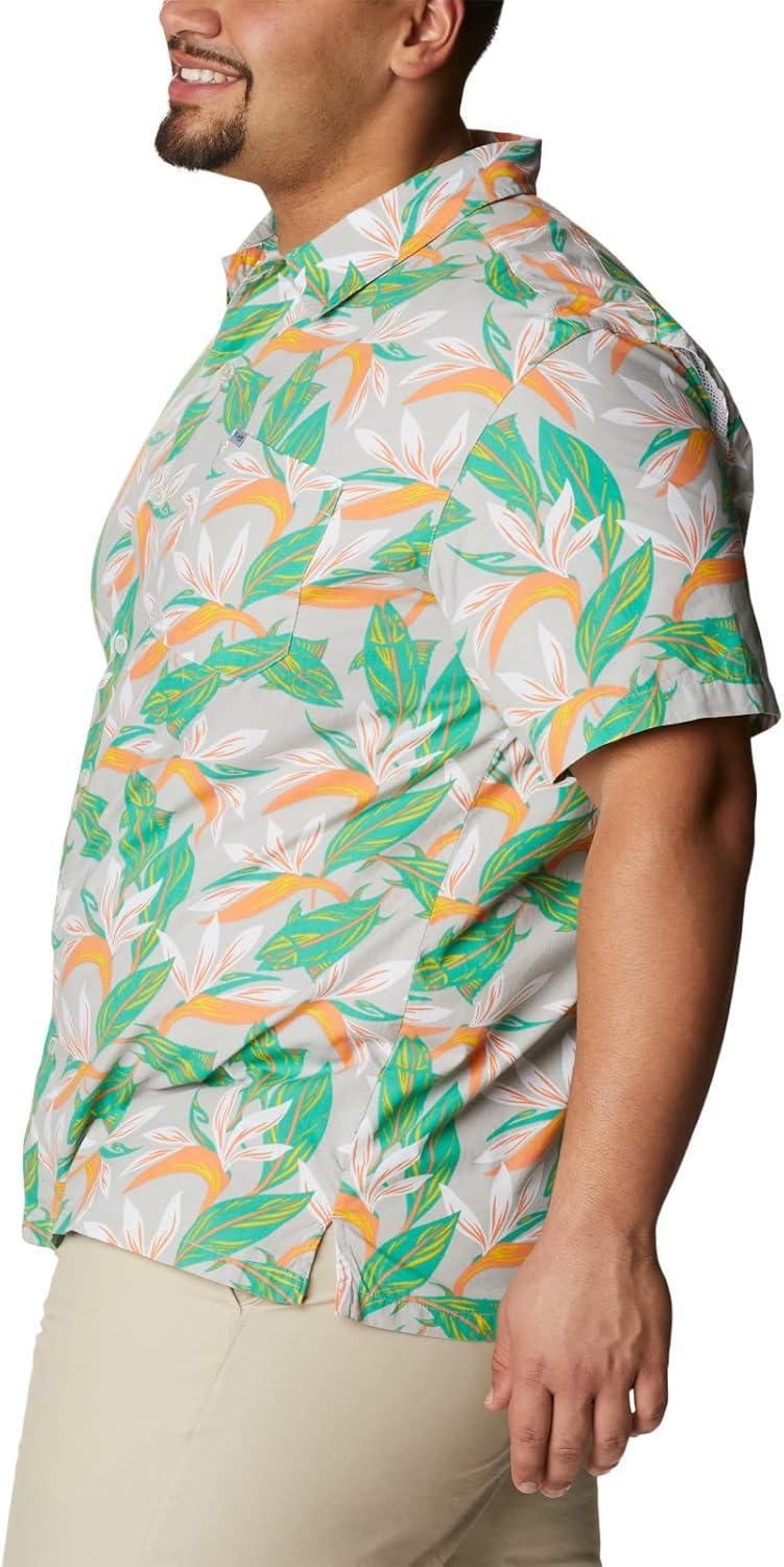 imageColumbia Mens Super Tamiami Long Sleeve ShirtCool Grey Tuna Paradise Print