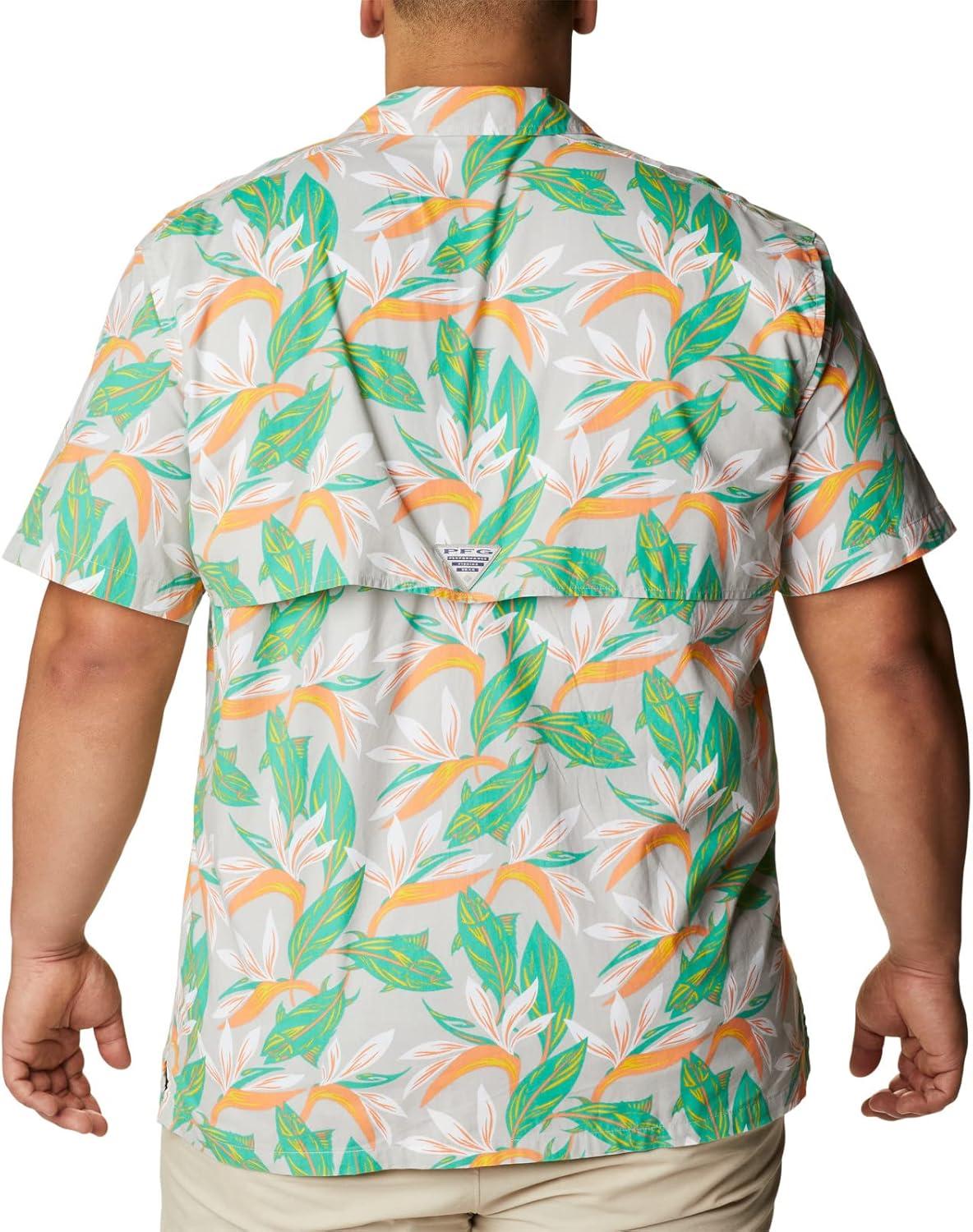 imageColumbia Mens Super Tamiami Long Sleeve ShirtCool Grey Tuna Paradise Print