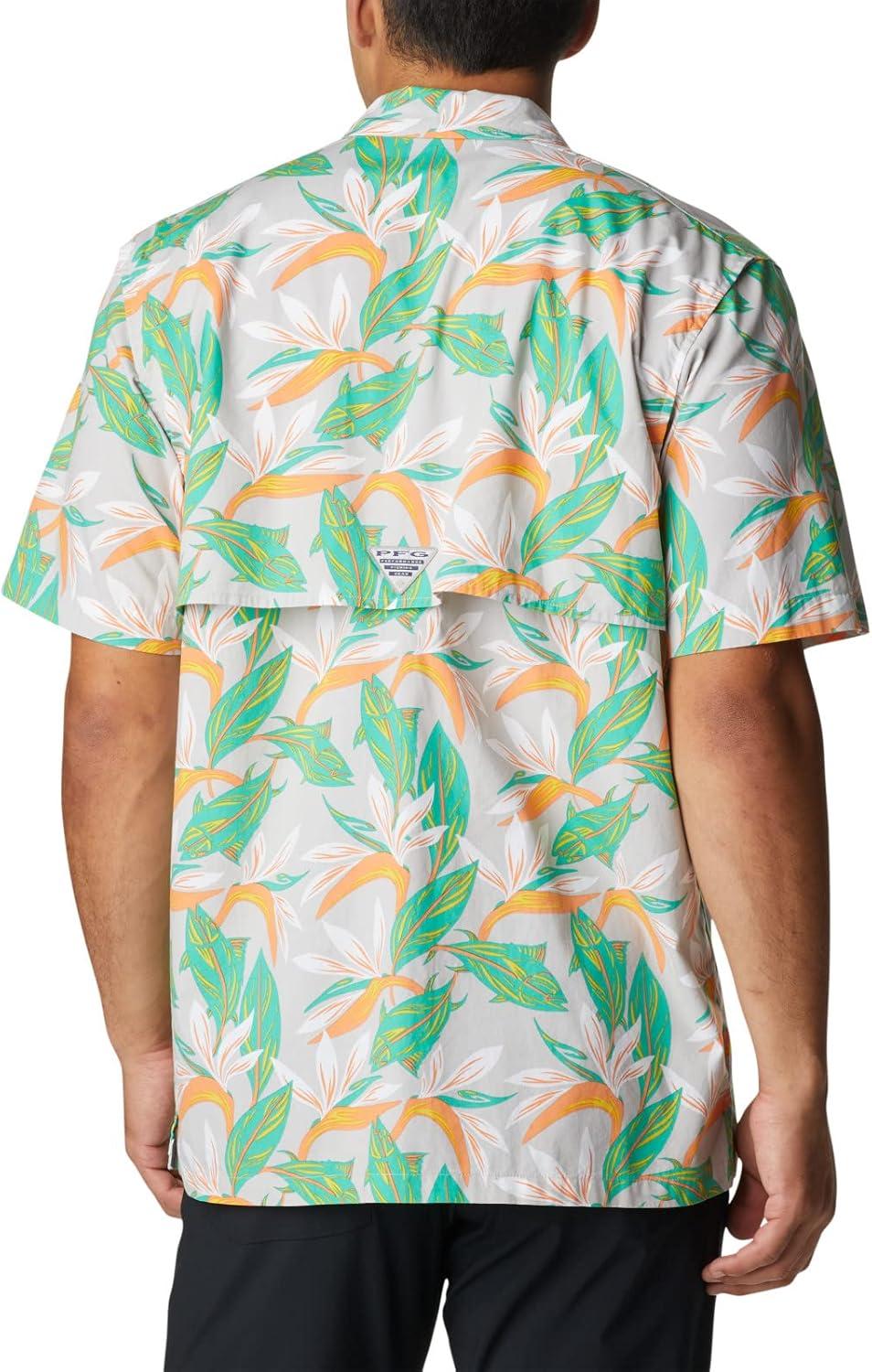 imageColumbia Mens Super Tamiami Long Sleeve ShirtCool Grey Tuna Paradise Print
