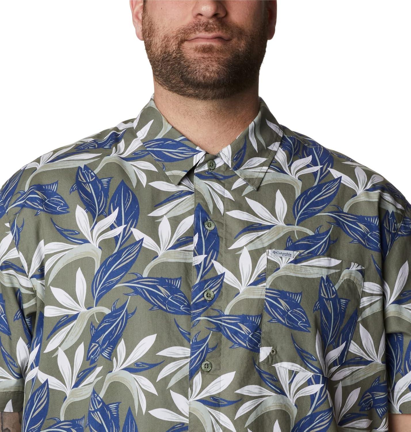 imageColumbia Mens Super Tamiami Long Sleeve ShirtCypress Tuna Paradise Print