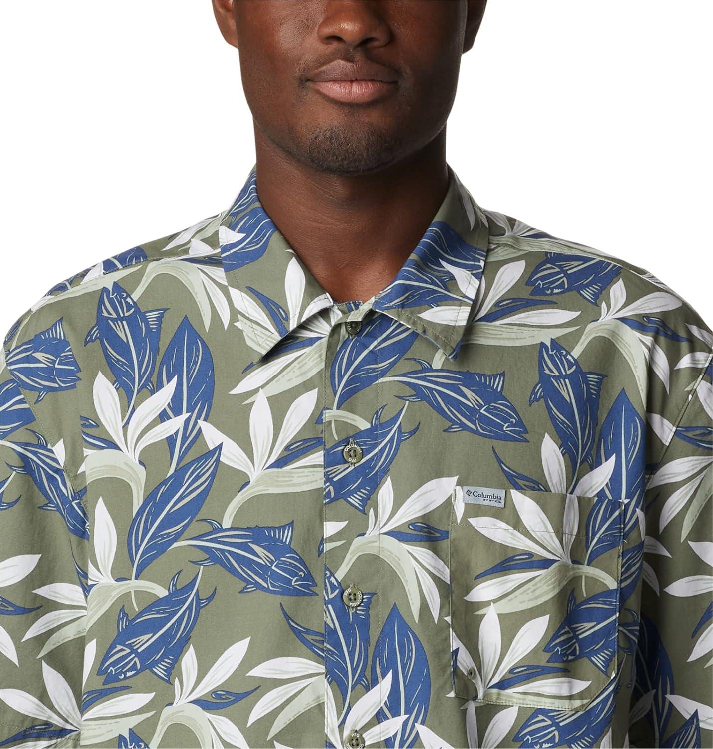 imageColumbia Mens Super Tamiami Long Sleeve ShirtCypress Tuna Paradise Print