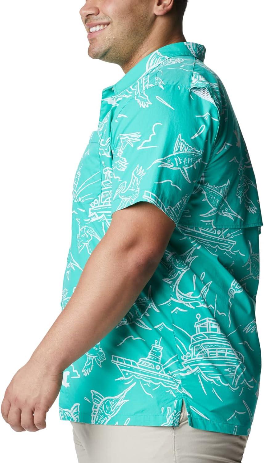 imageColumbia Mens Super Tamiami Long Sleeve ShirtElectric Turquoise Mighty Marlins Print