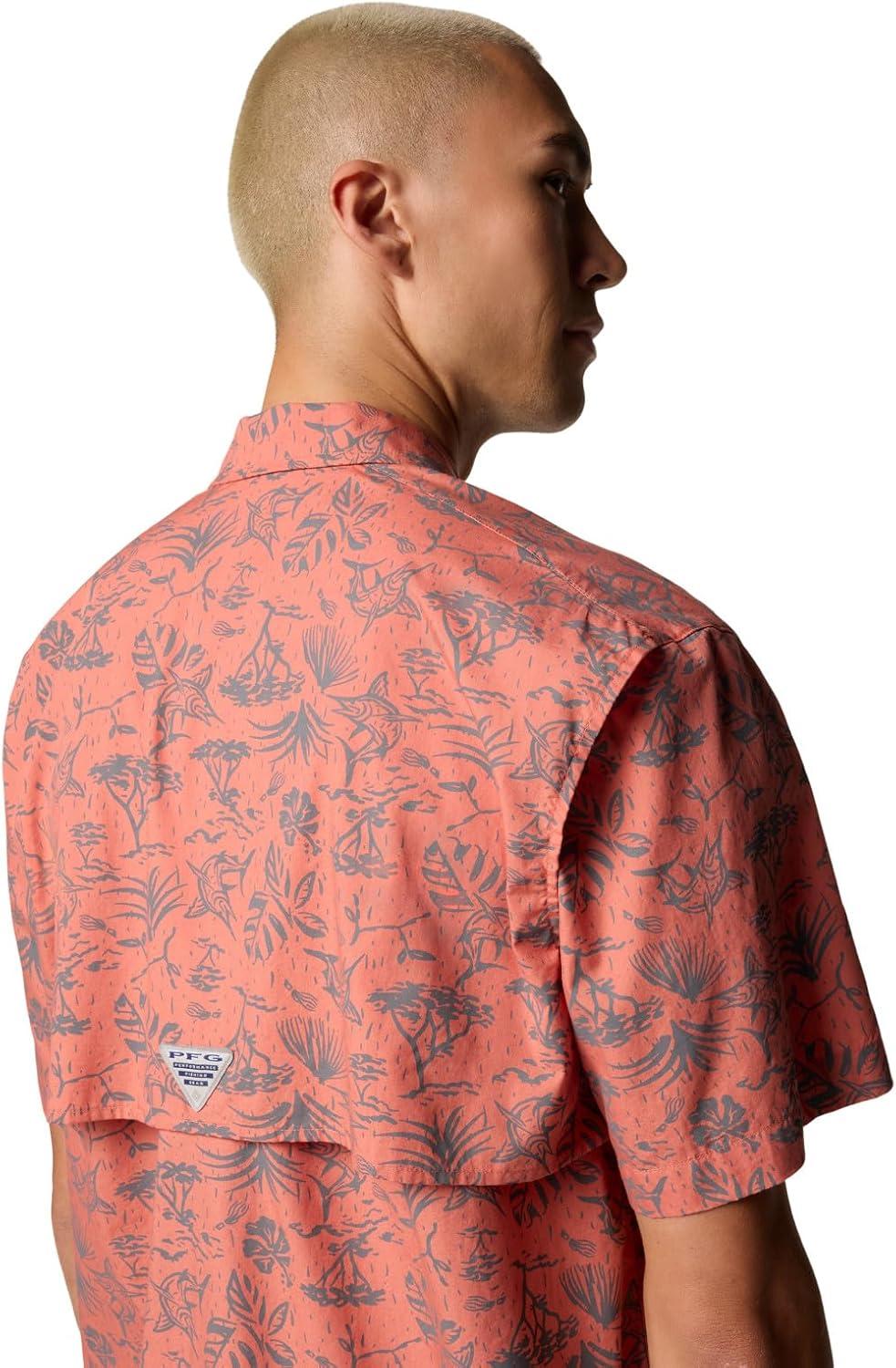 imageColumbia Mens Super Tamiami Long Sleeve ShirtFaded Peach Marlin Chase