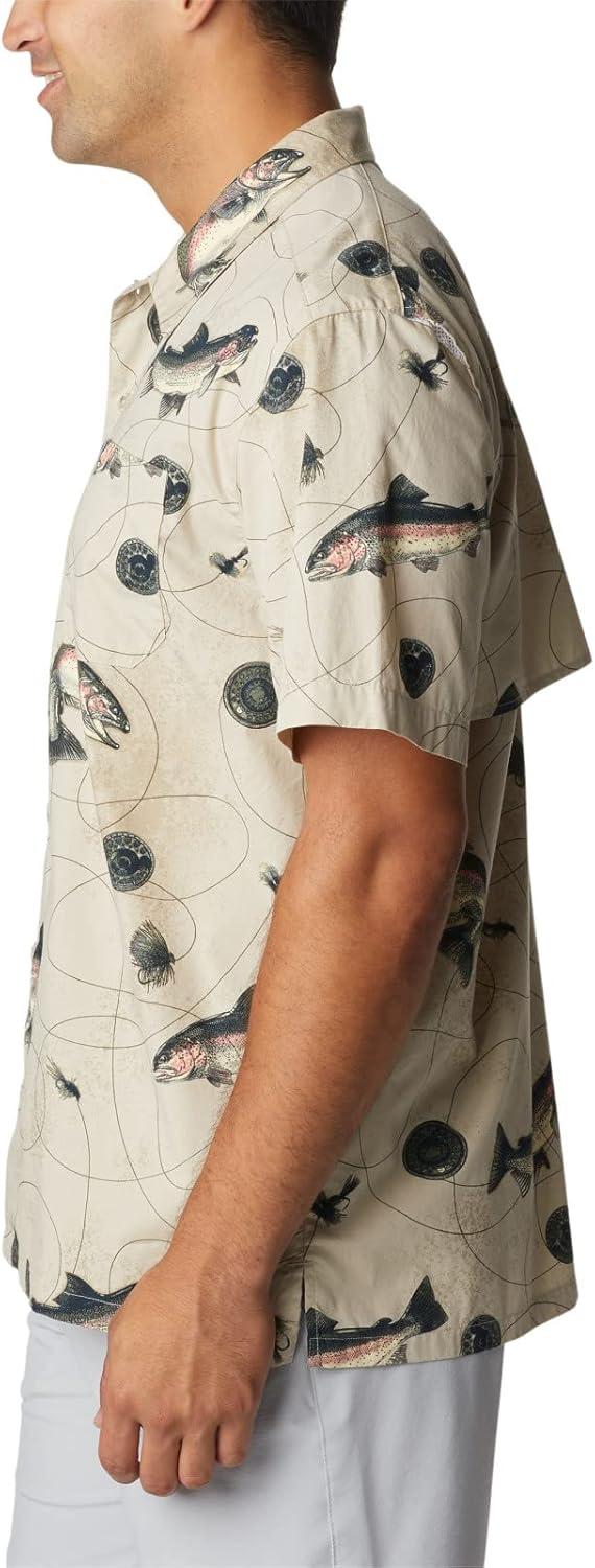imageColumbia Mens Super Tamiami Long Sleeve ShirtFossil Freshwater Dryfly Print