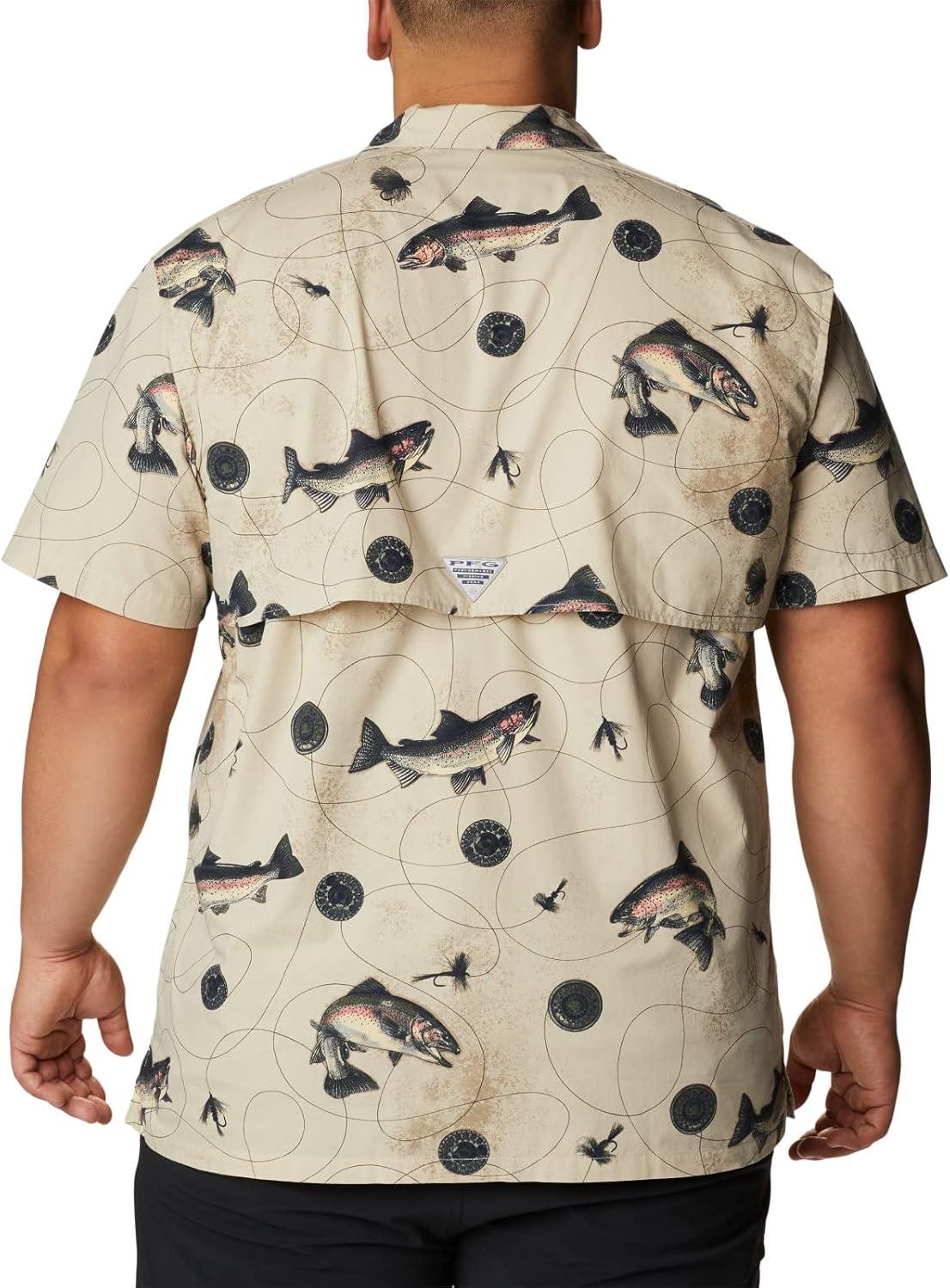 imageColumbia Mens Super Tamiami Long Sleeve ShirtFossil Freshwater Dryfly Print