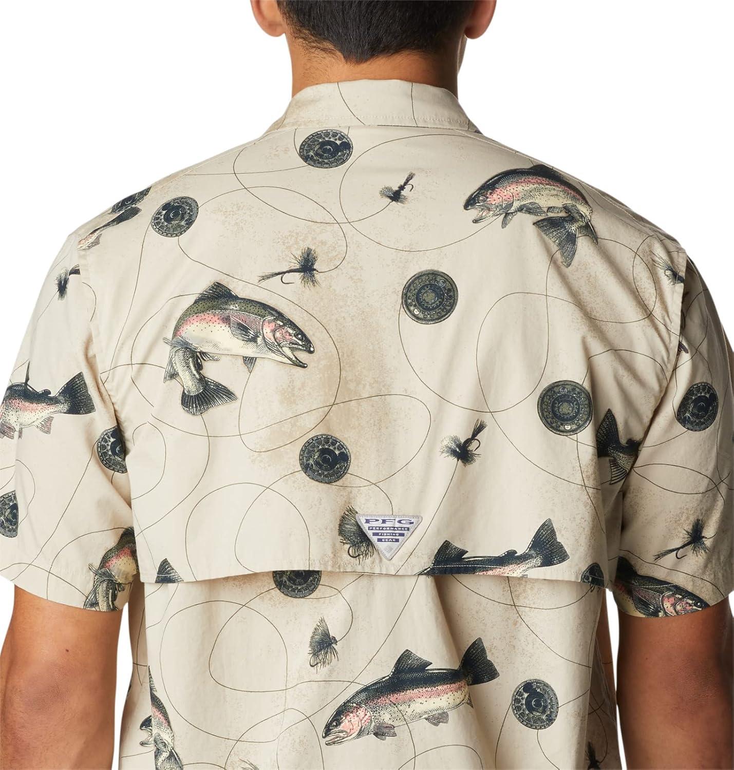 imageColumbia Mens Super Tamiami Long Sleeve ShirtFossil Freshwater Dryfly Print