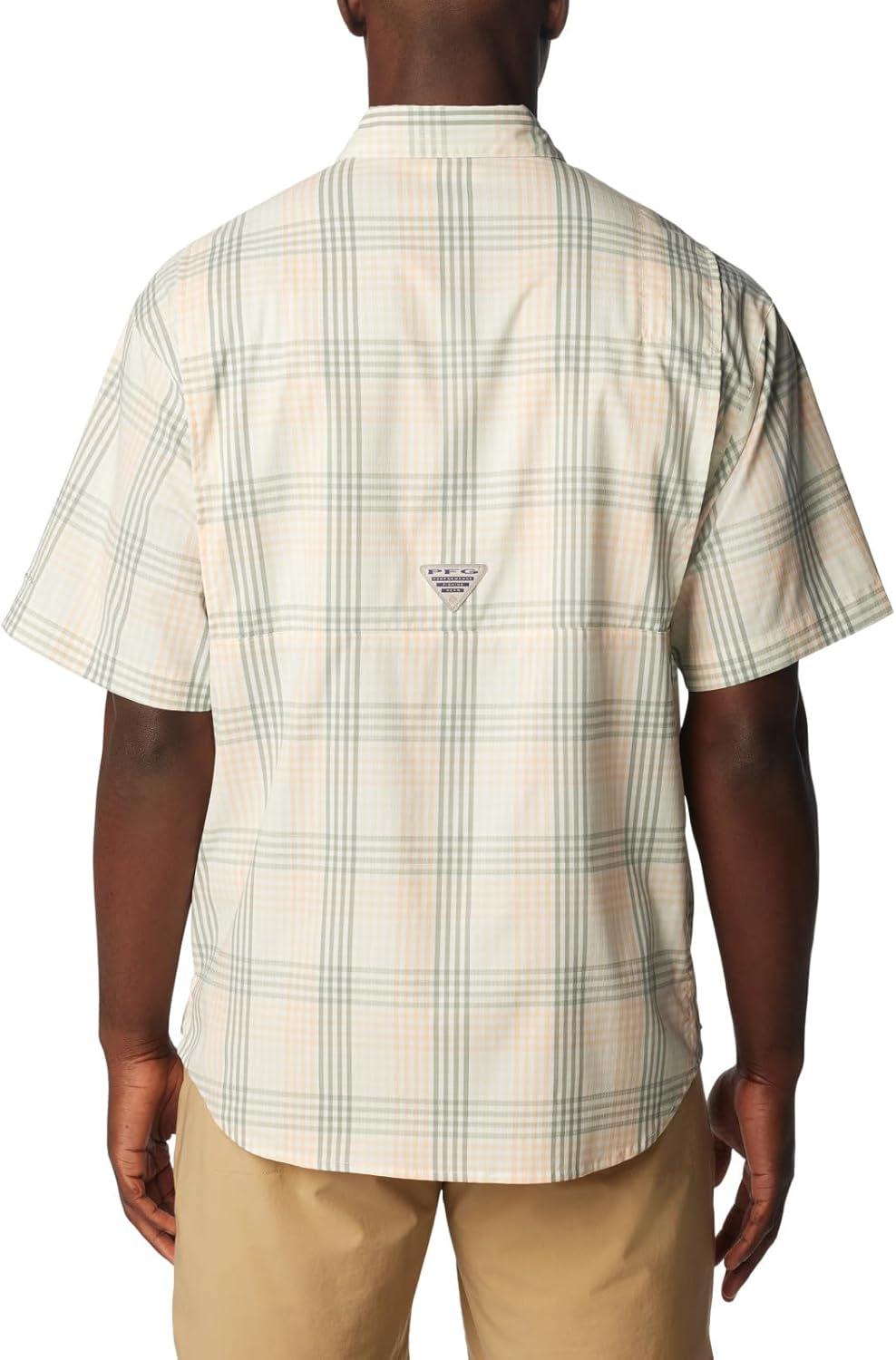 imageColumbia Mens Super Tamiami Long Sleeve ShirtPeach FizzAll Over Gingham
