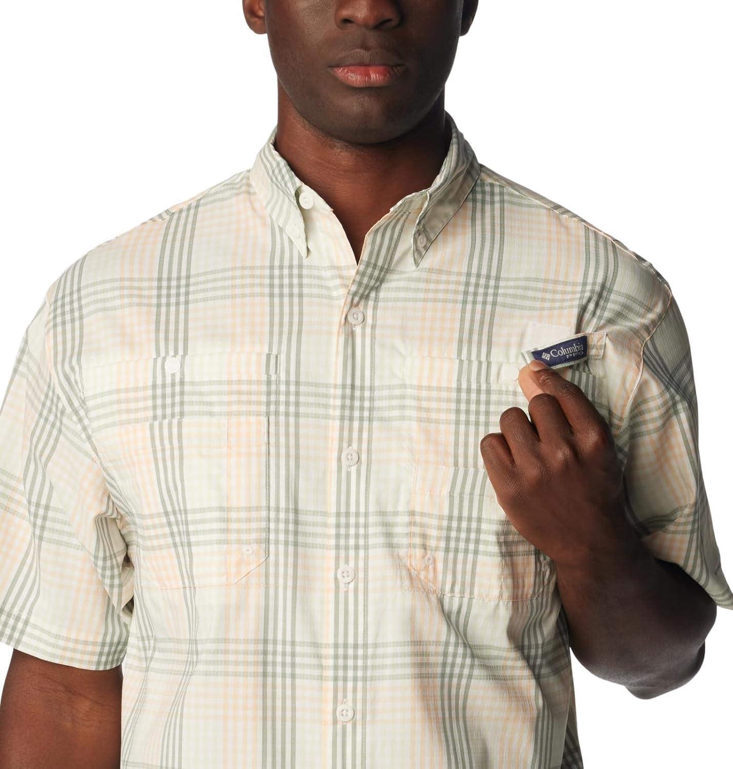 imageColumbia Mens Super Tamiami Long Sleeve ShirtPeach FizzAll Over Gingham