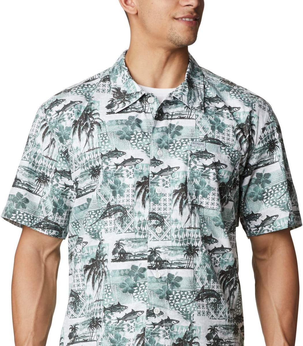 imageColumbia Mens Super Tamiami Long Sleeve ShirtPond Polynesian Print