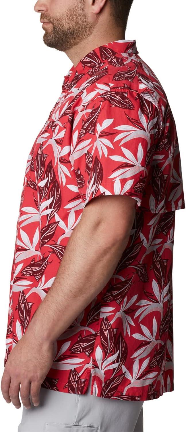 imageColumbia Mens Super Tamiami Long Sleeve ShirtRed Hibiscus Tuna Paradise Print