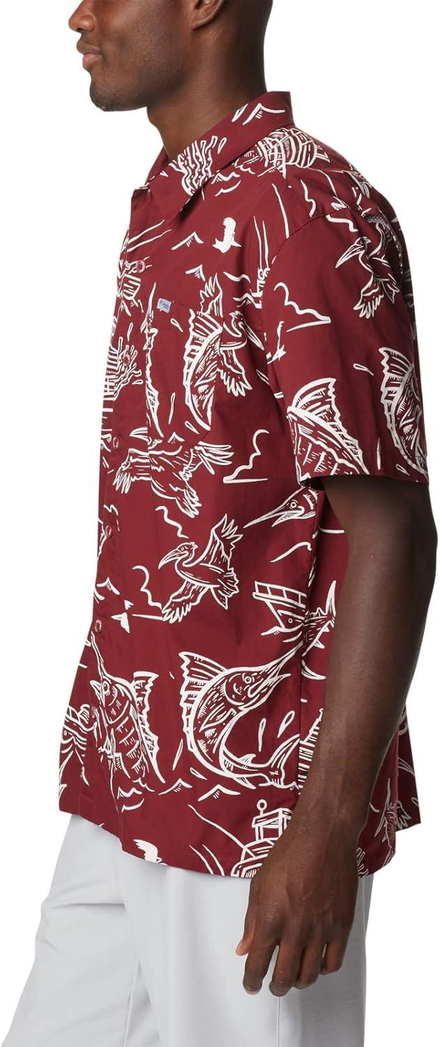 imageColumbia Mens Super Tamiami Long Sleeve ShirtRed Jasper Mighty Marlins Print