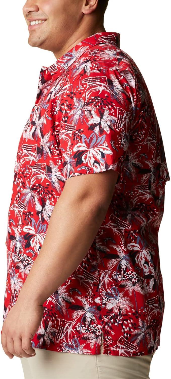 imageColumbia Mens Super Tamiami Long Sleeve ShirtRed Spark Fireworks Fish Print