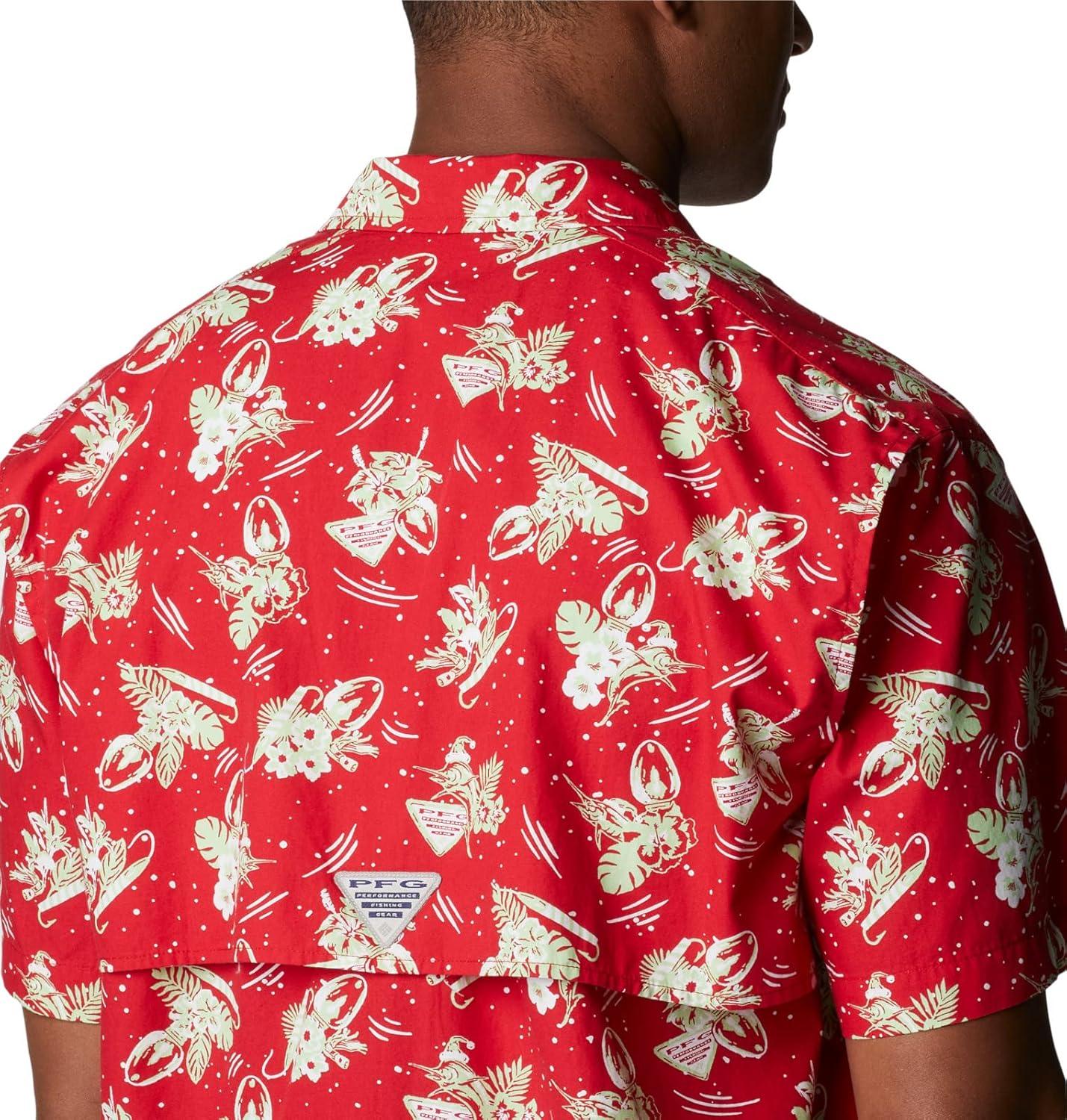 imageColumbia Mens Super Tamiami Long Sleeve ShirtRed Spark Lite Me Up Print