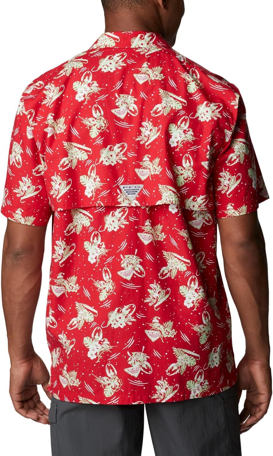 imageColumbia Mens Super Tamiami Long Sleeve ShirtRed Spark Lite Me Up Print