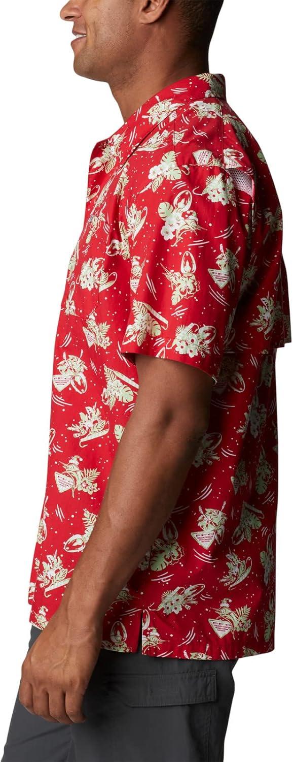 imageColumbia Mens Super Tamiami Long Sleeve ShirtRed Spark Lite Me Up Print