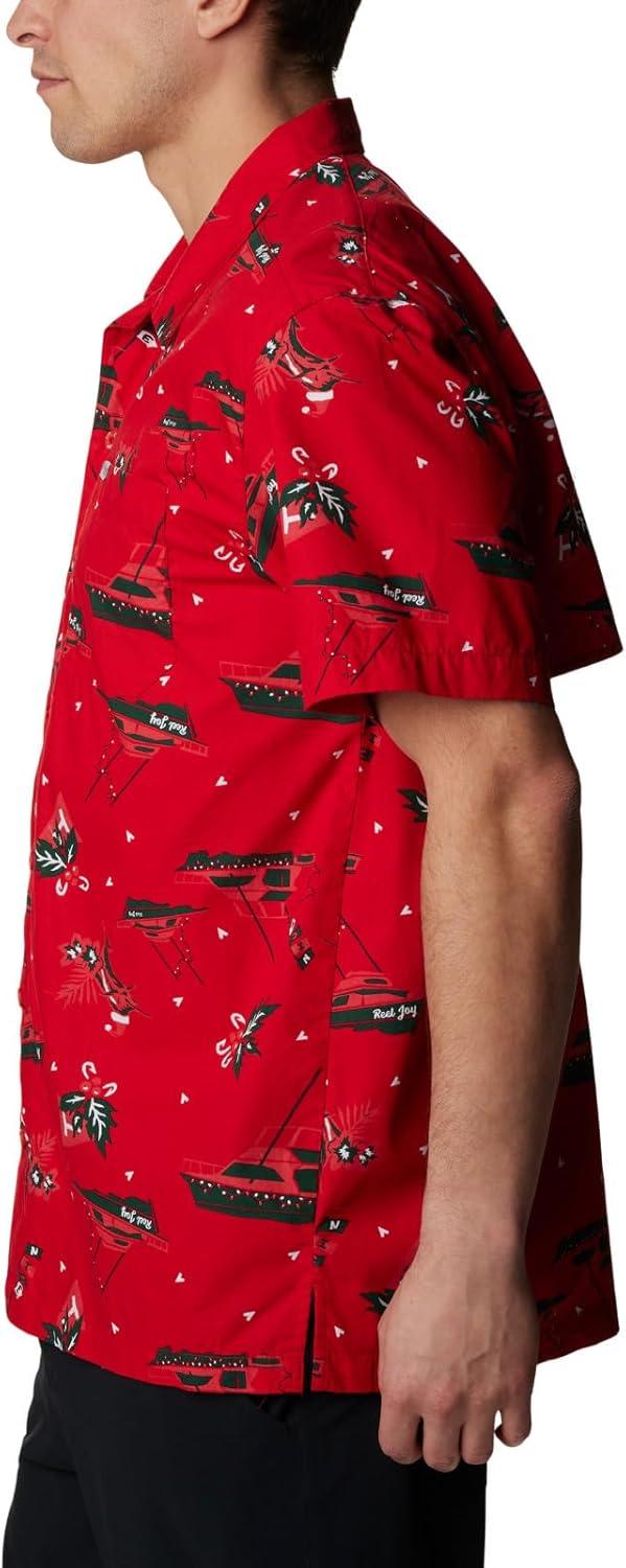 imageColumbia Mens Super Tamiami Long Sleeve ShirtRed Spark Reel Joy Print