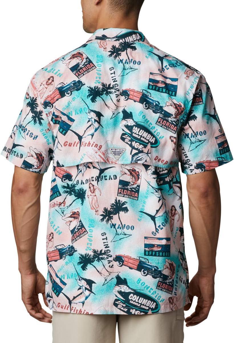 imageColumbia Mens Super Tamiami Long Sleeve ShirtSalmon Offshore Archive Print