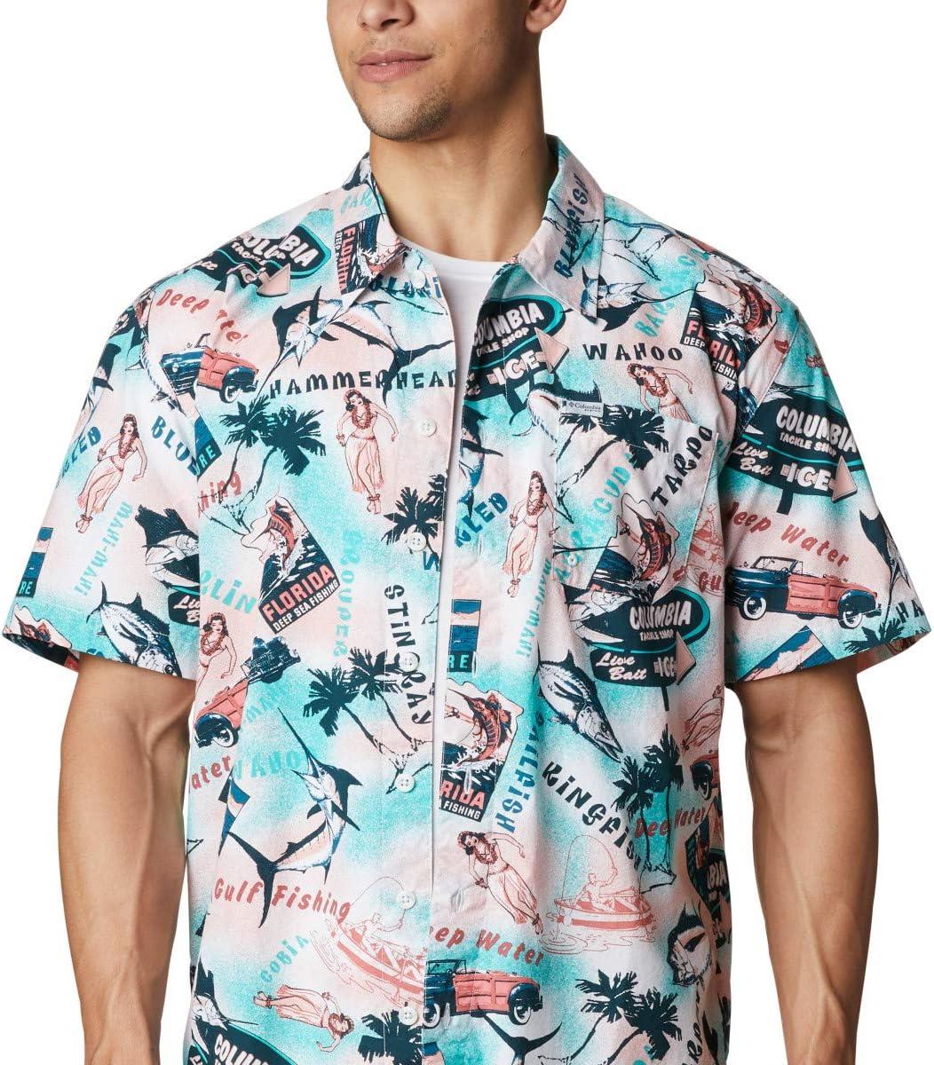 imageColumbia Mens Super Tamiami Long Sleeve ShirtSalmon Offshore Archive Print