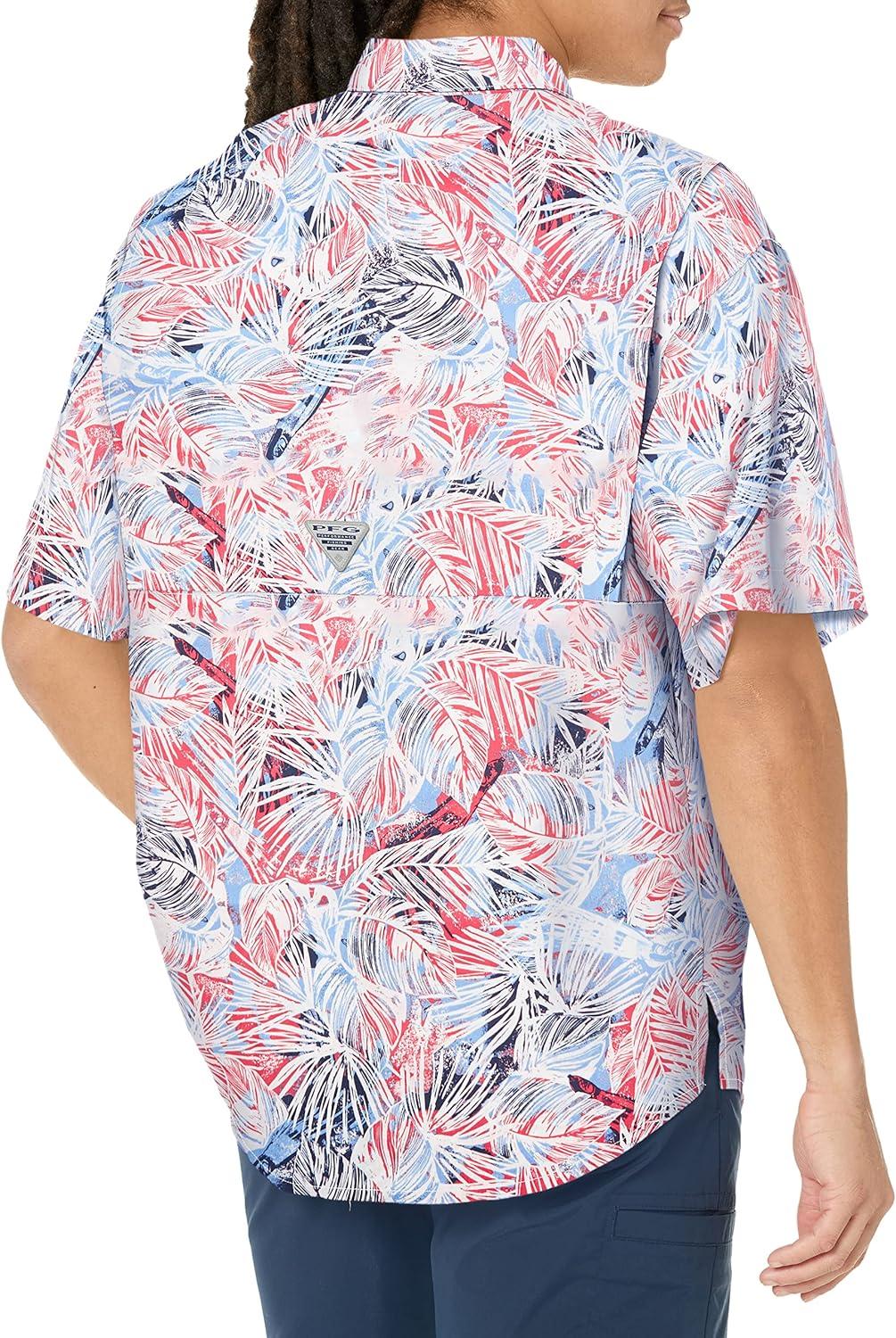 imageColumbia Mens Super Tamiami Long Sleeve ShirtSunset Red Tropiclure