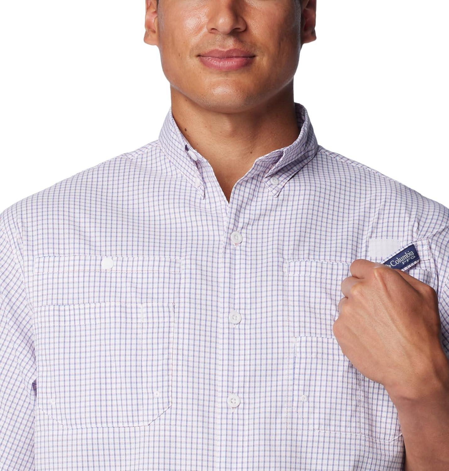 imageColumbia Mens Super Tamiami Long Sleeve ShirtSunset RedMulti Gingham