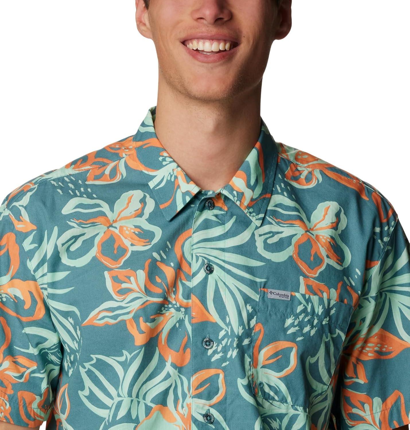 imageColumbia Mens Super Tamiami Long Sleeve ShirtTranquil Teal Wildwaters Print