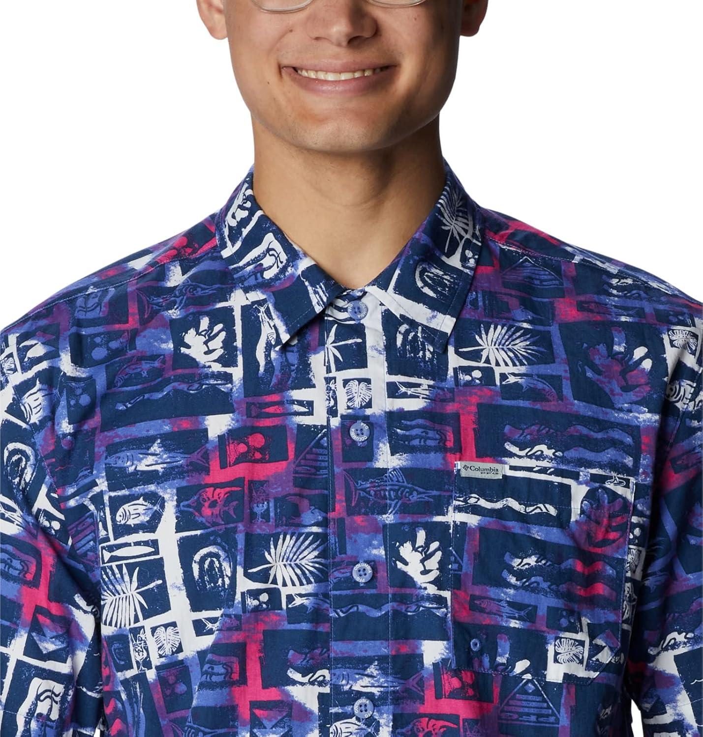 imageColumbia Mens Super Tamiami Long Sleeve ShirtViolet Sea Punked Fish