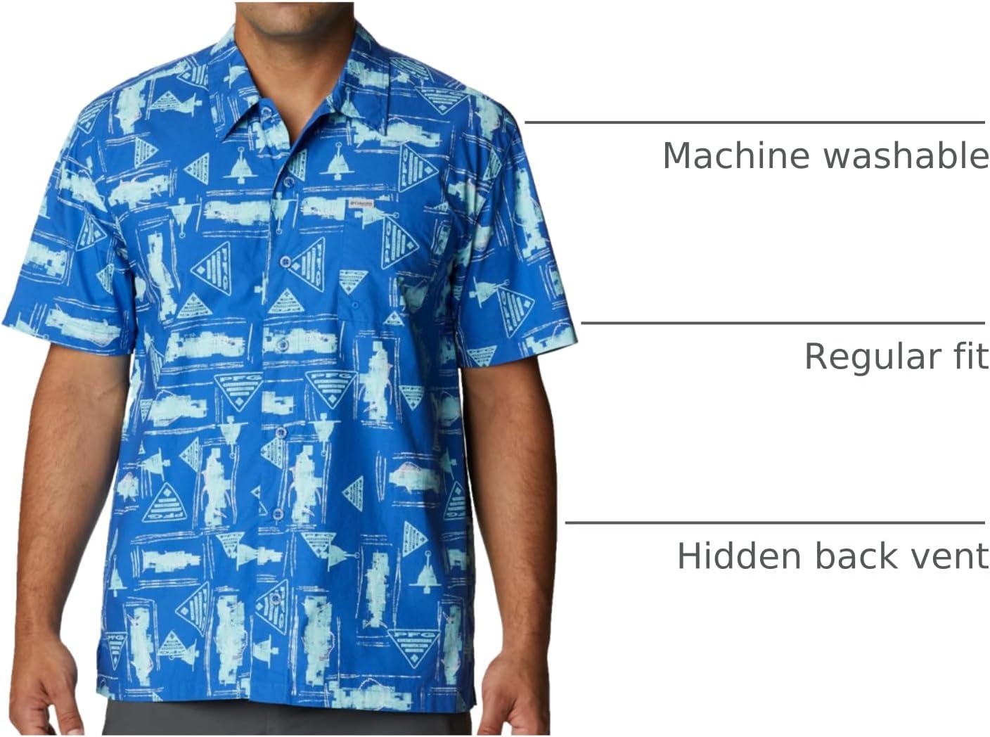 imageColumbia Mens Super Tamiami Long Sleeve ShirtVivid Blue Anchors Up