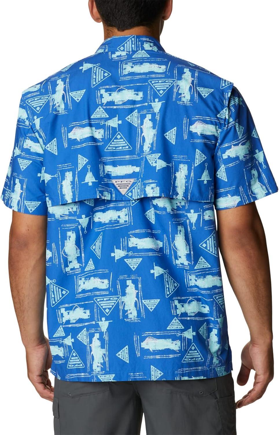 imageColumbia Mens Super Tamiami Long Sleeve ShirtVivid Blue Anchors Up