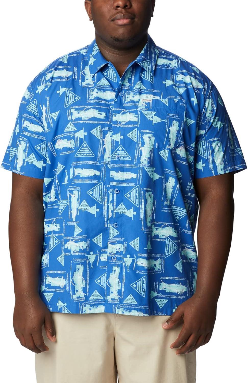 imageColumbia Mens Super Tamiami Long Sleeve ShirtVivid Blue Anchors Up