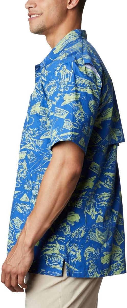 imageColumbia Mens Super Tamiami Long Sleeve ShirtVivid Blue Freshwater Roots Print