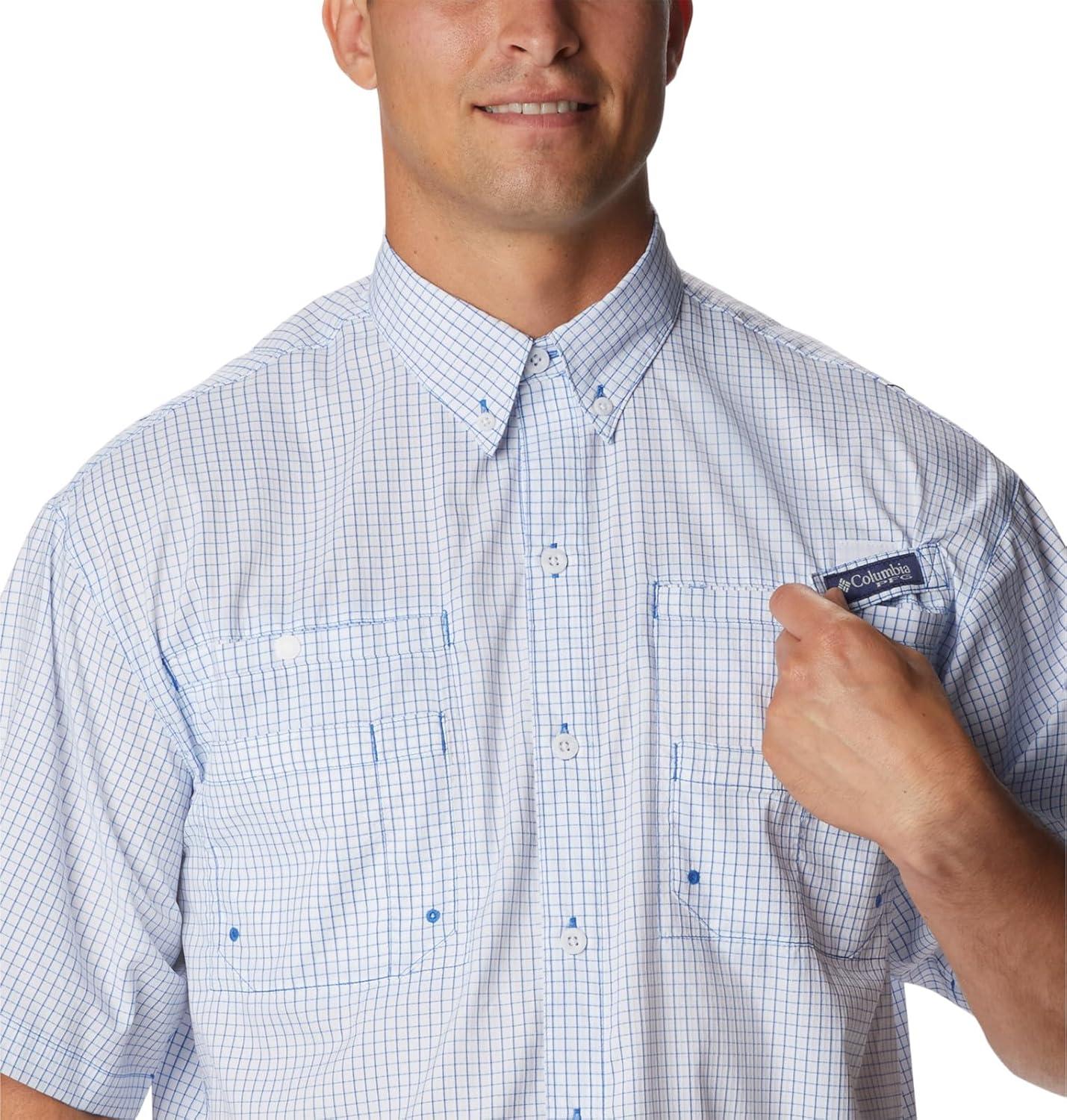 imageColumbia Mens Super Tamiami Long Sleeve ShirtVivid Blue Multi Gingham