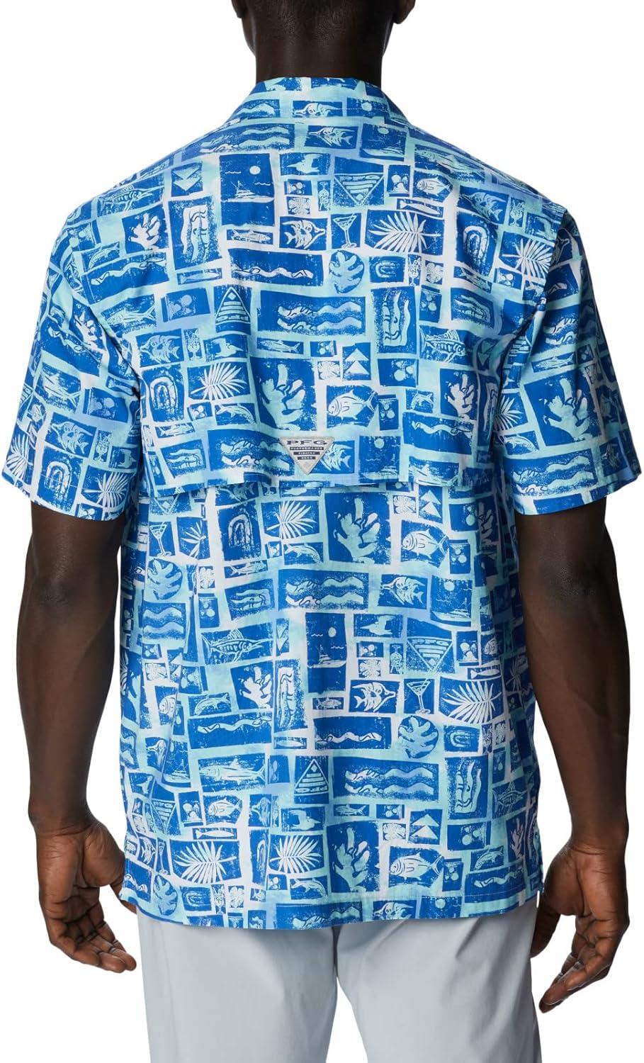 imageColumbia Mens Super Tamiami Long Sleeve ShirtVivid Blue Punked Fish
