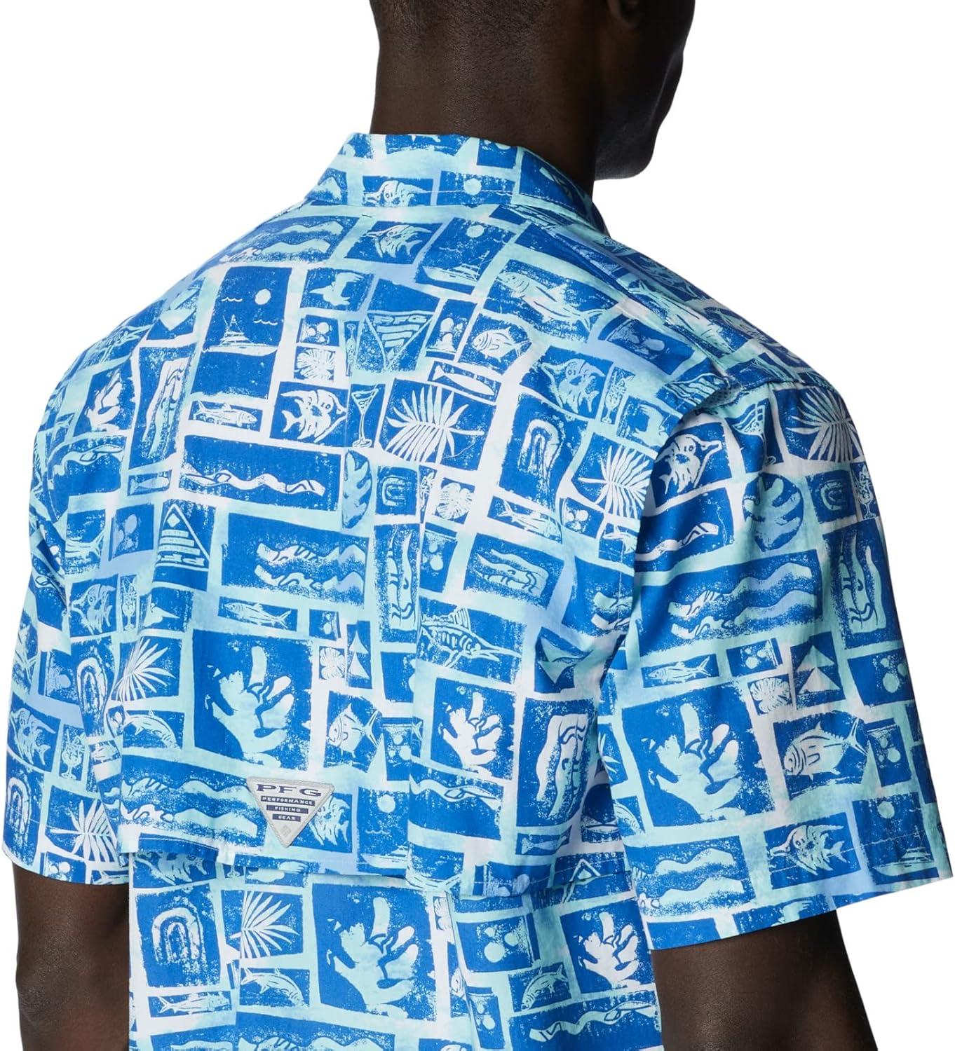 imageColumbia Mens Super Tamiami Long Sleeve ShirtVivid Blue Punked Fish