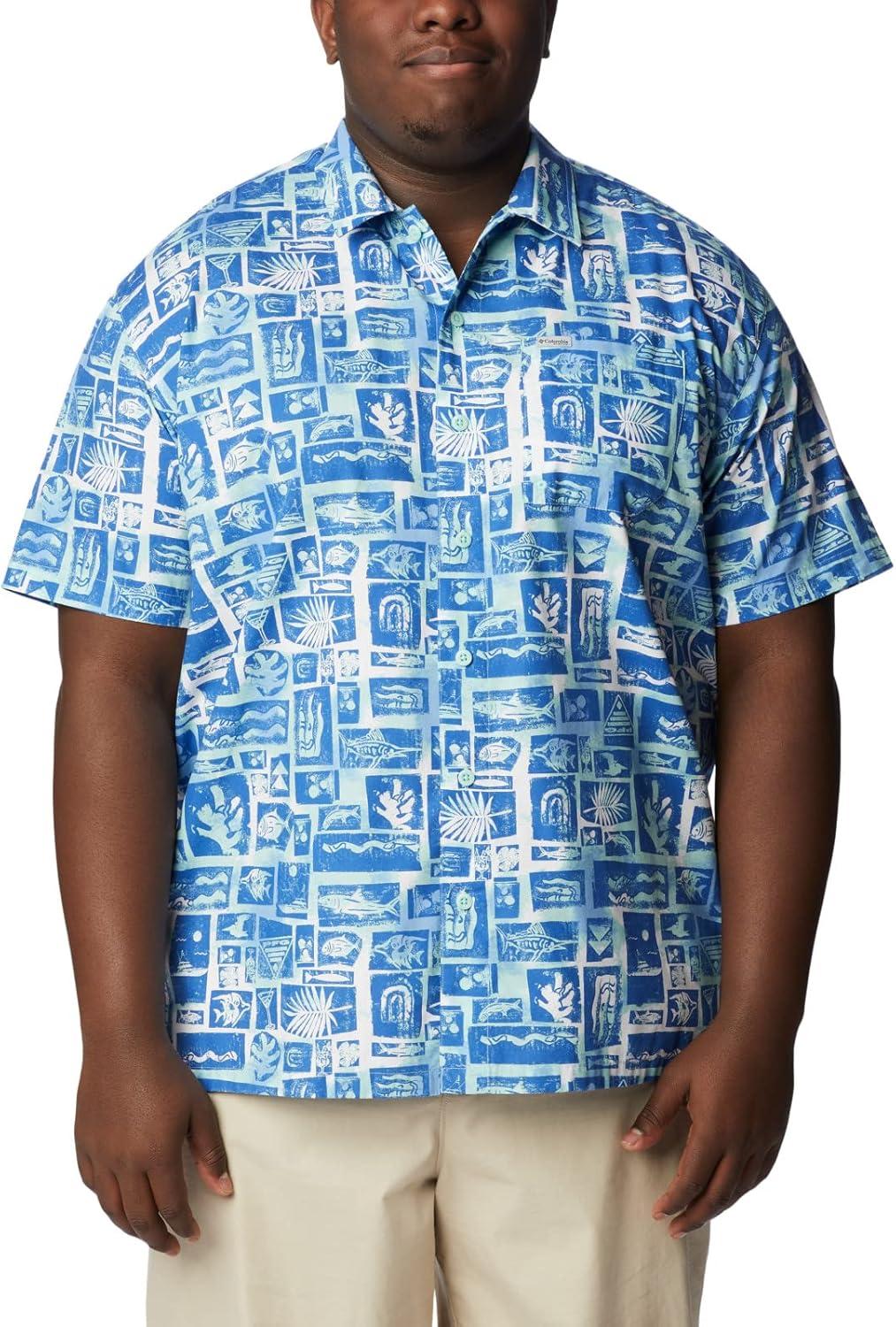 imageColumbia Mens Super Tamiami Long Sleeve ShirtVivid Blue Punked Fish
