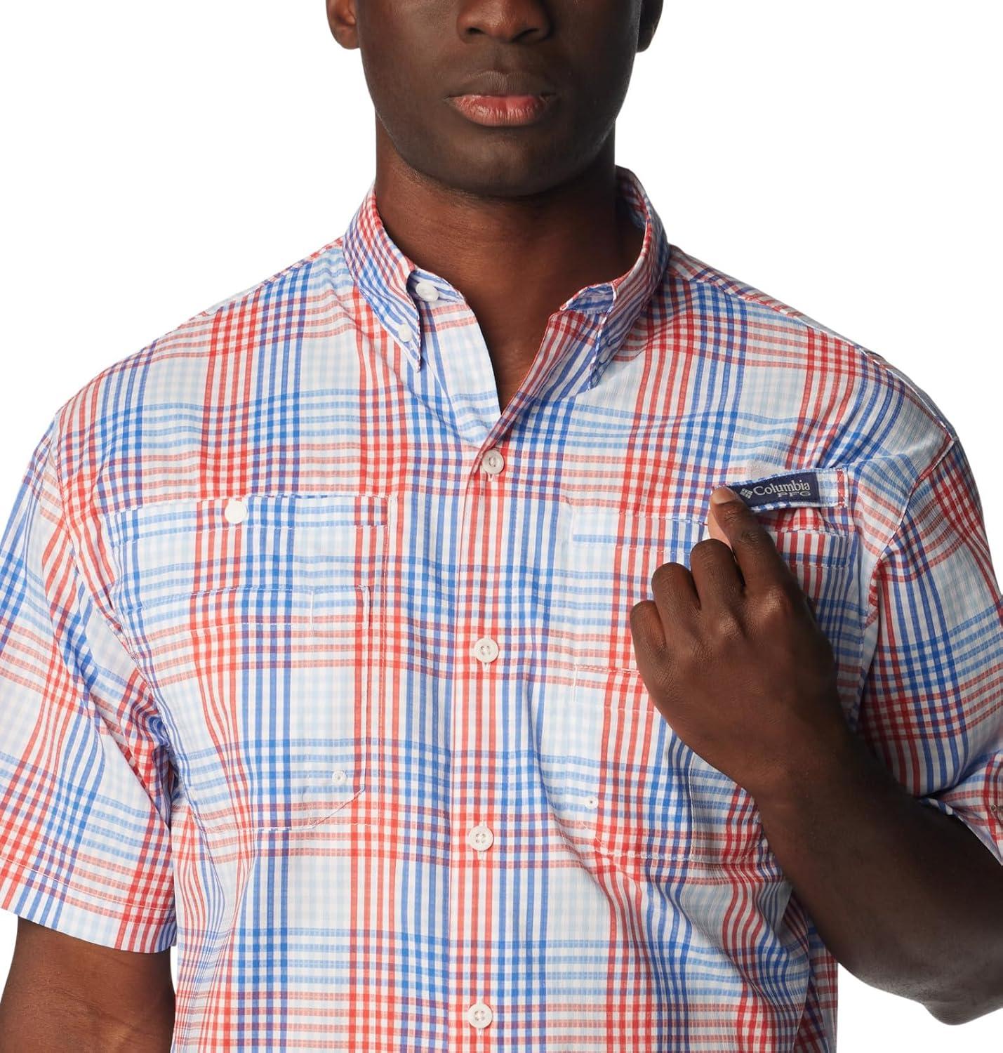 imageColumbia Mens Super Tamiami Long Sleeve ShirtVivid BlueAll Over Gingham