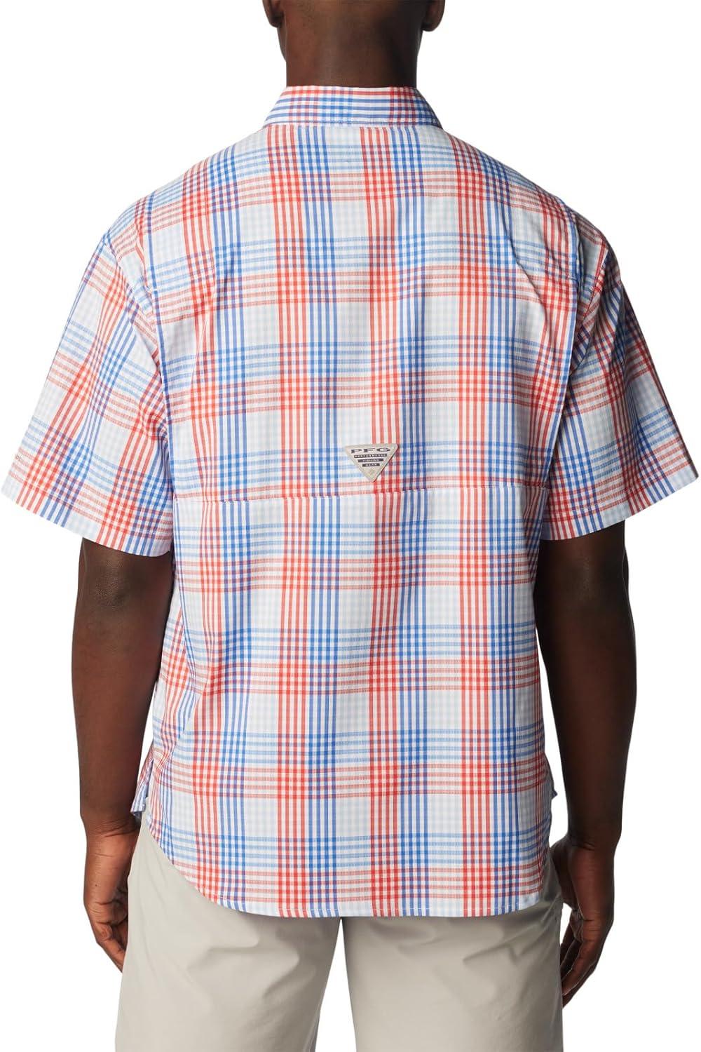 imageColumbia Mens Super Tamiami Long Sleeve ShirtVivid BlueAll Over Gingham