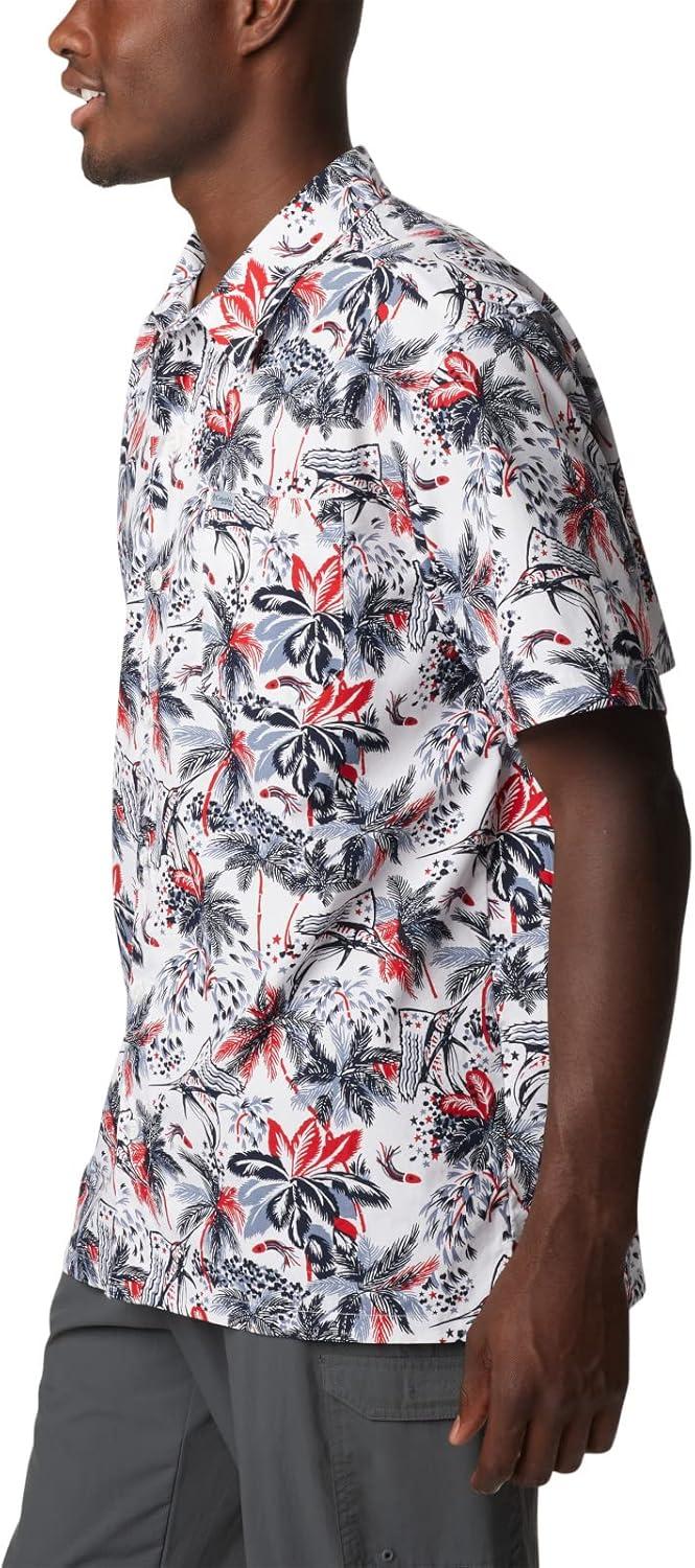 imageColumbia Mens Super Tamiami Long Sleeve ShirtWhite Fireworks Fish Print