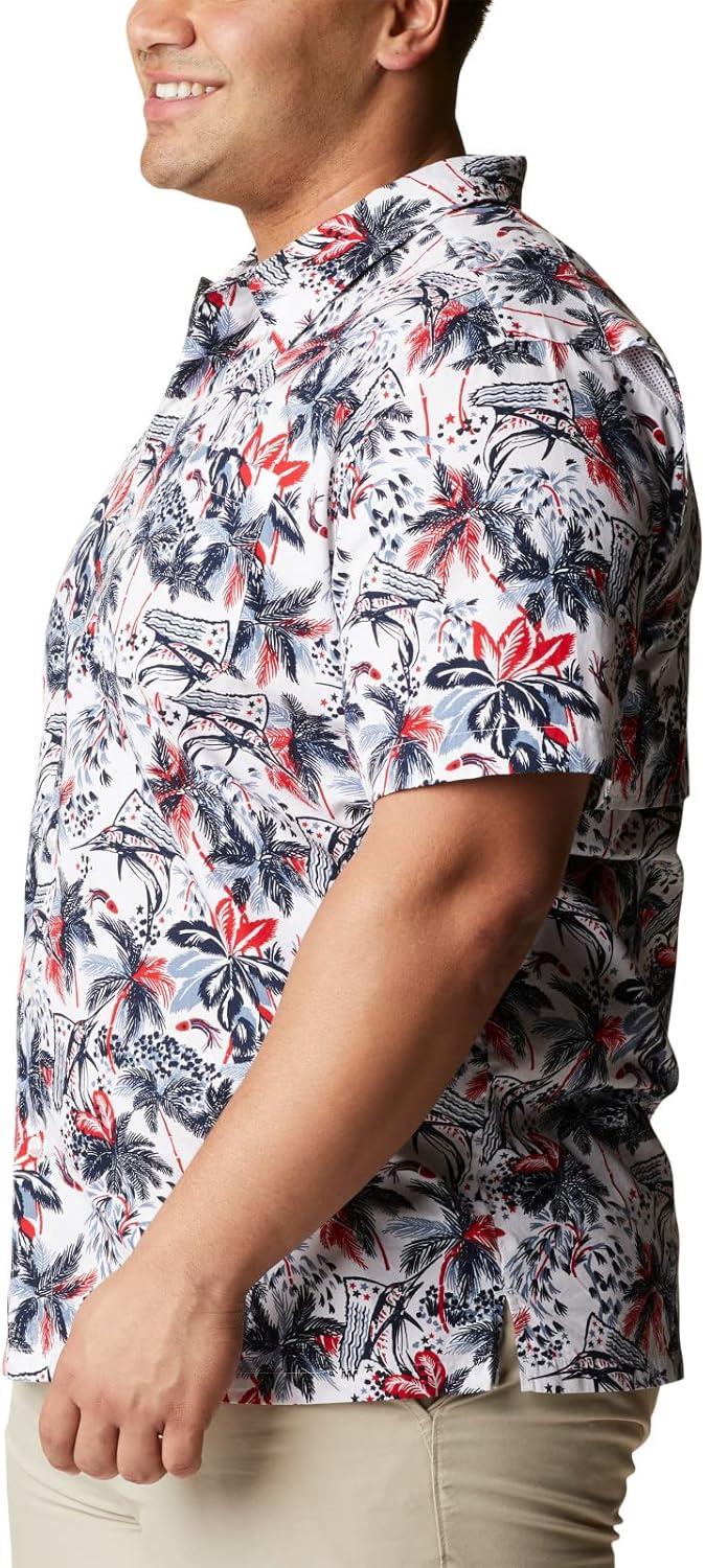 imageColumbia Mens Super Tamiami Long Sleeve ShirtWhite Fireworks Fish Print