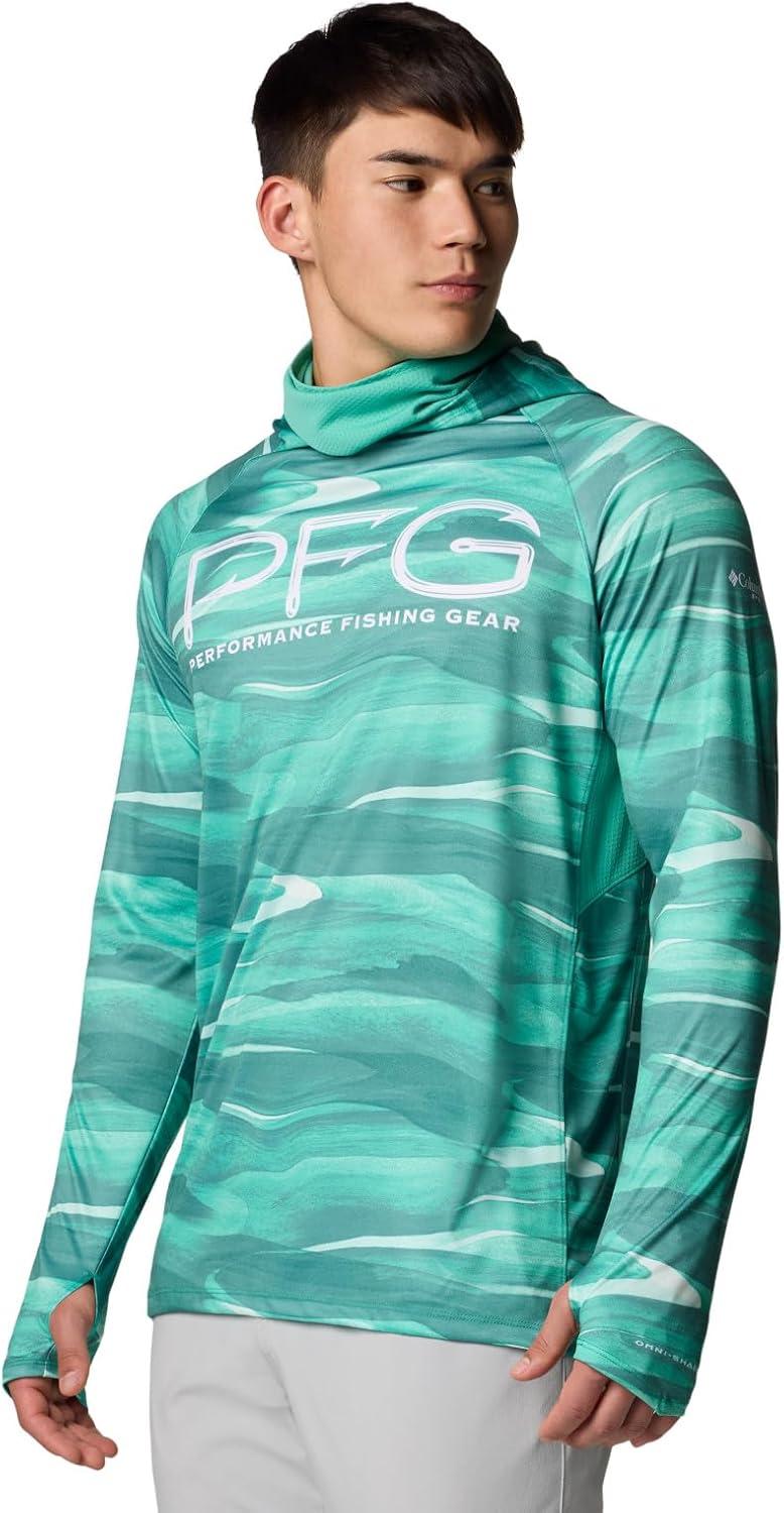imageColumbia Mens Super Terminal Tackle Vent HoodieGlaze Green Obsidian