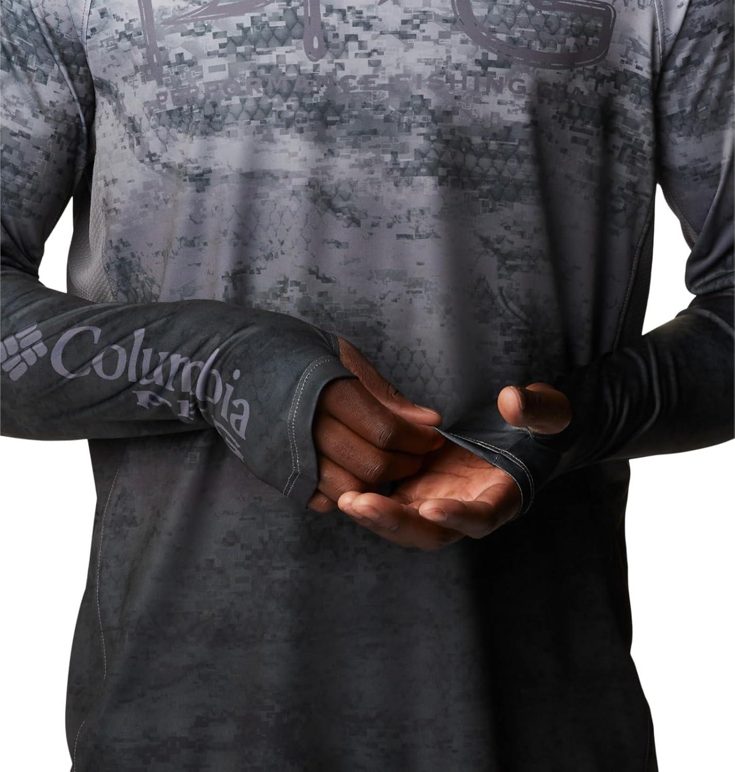 imageColumbia Mens Super Terminal Tackle Vent Long SleeveBlack Pfg Camo Gradient