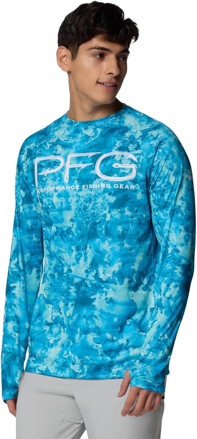 imageColumbia Mens Super Terminal Tackle Vent Long SleeveBlue Echo Seamoss