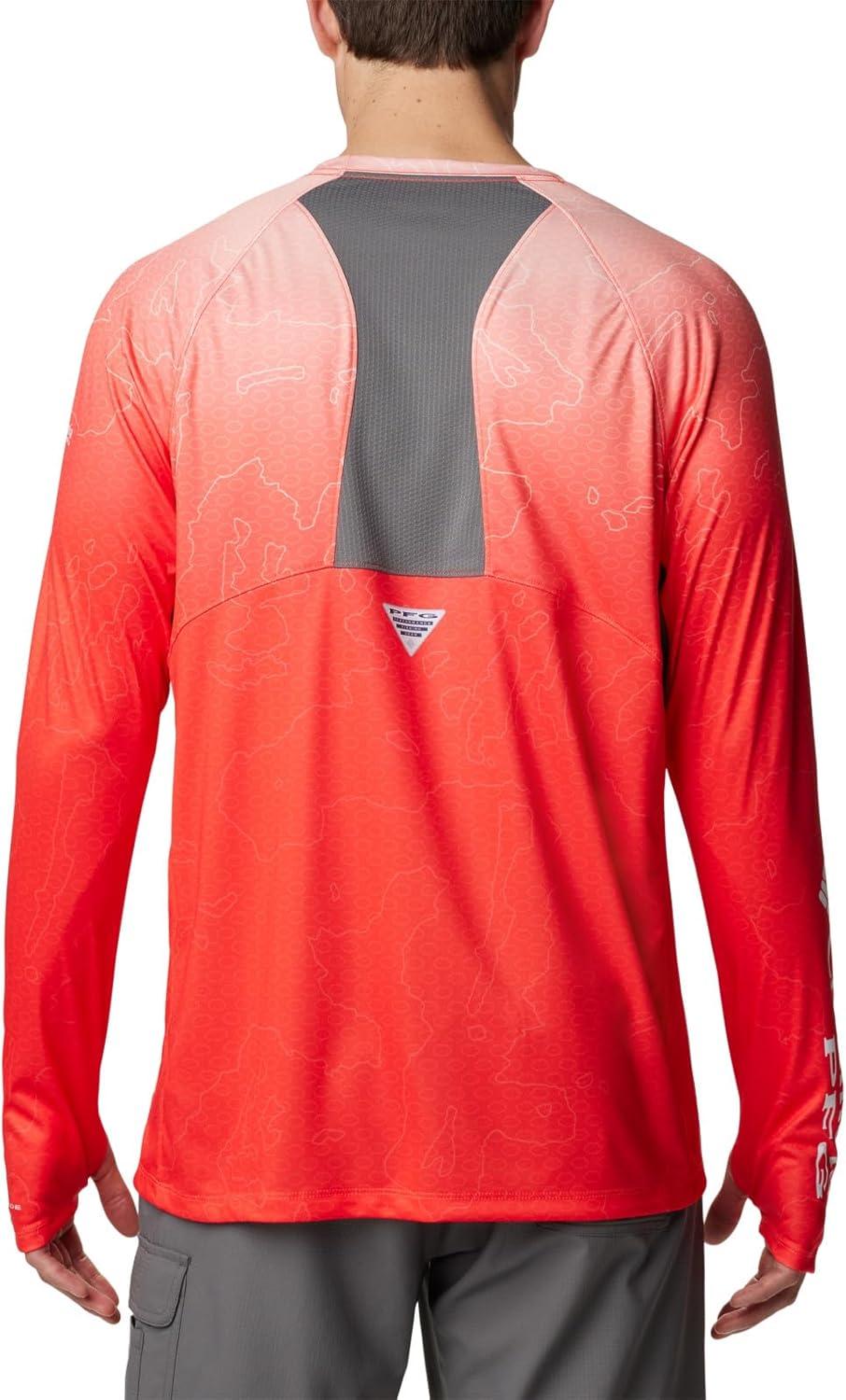 imageColumbia Mens Super Terminal Tackle Vent Long SleeveBright Poppy Terminal TechcamoCity Grey