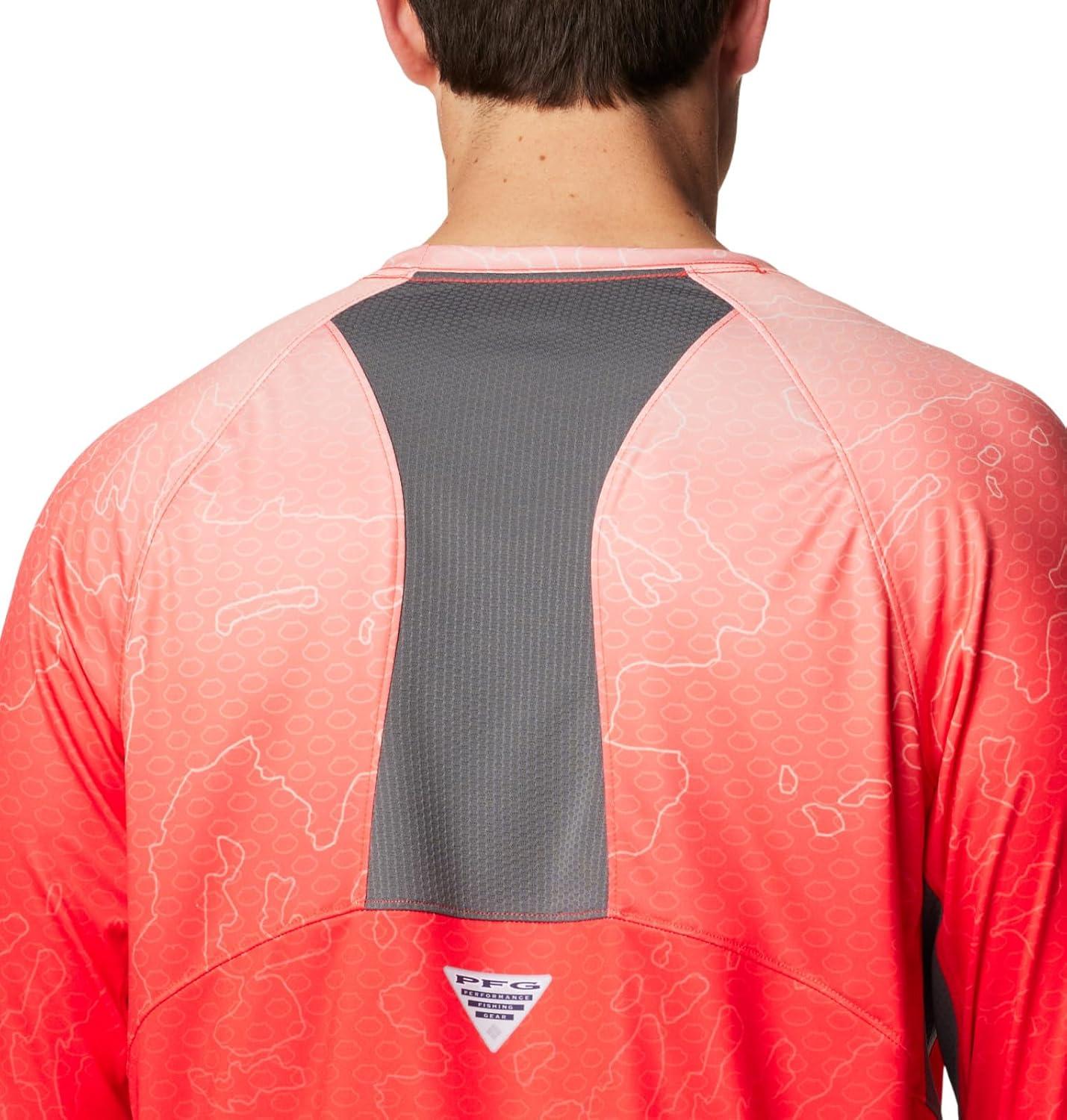 imageColumbia Mens Super Terminal Tackle Vent Long SleeveBright Poppy Terminal TechcamoCity Grey