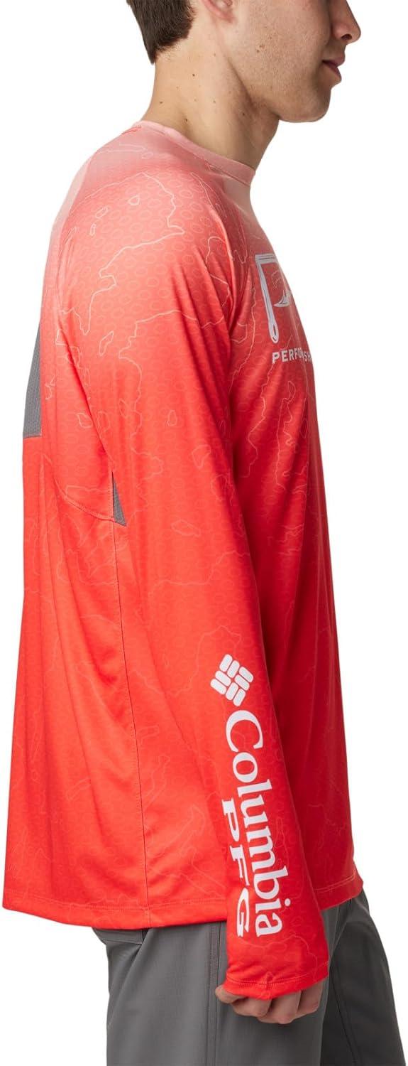 imageColumbia Mens Super Terminal Tackle Vent Long SleeveBright Poppy Terminal TechcamoCity Grey