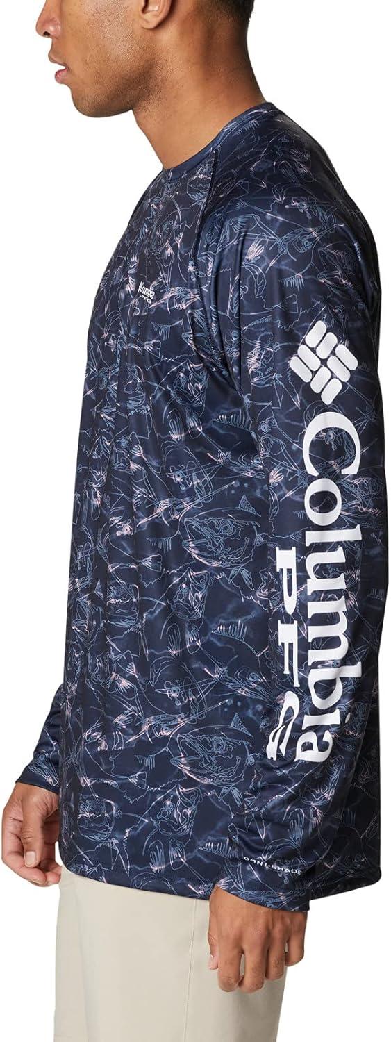 imageColumbia Mens Super Terminal Tackle Vent Long SleeveCollegiate Navy Contour Fish Print