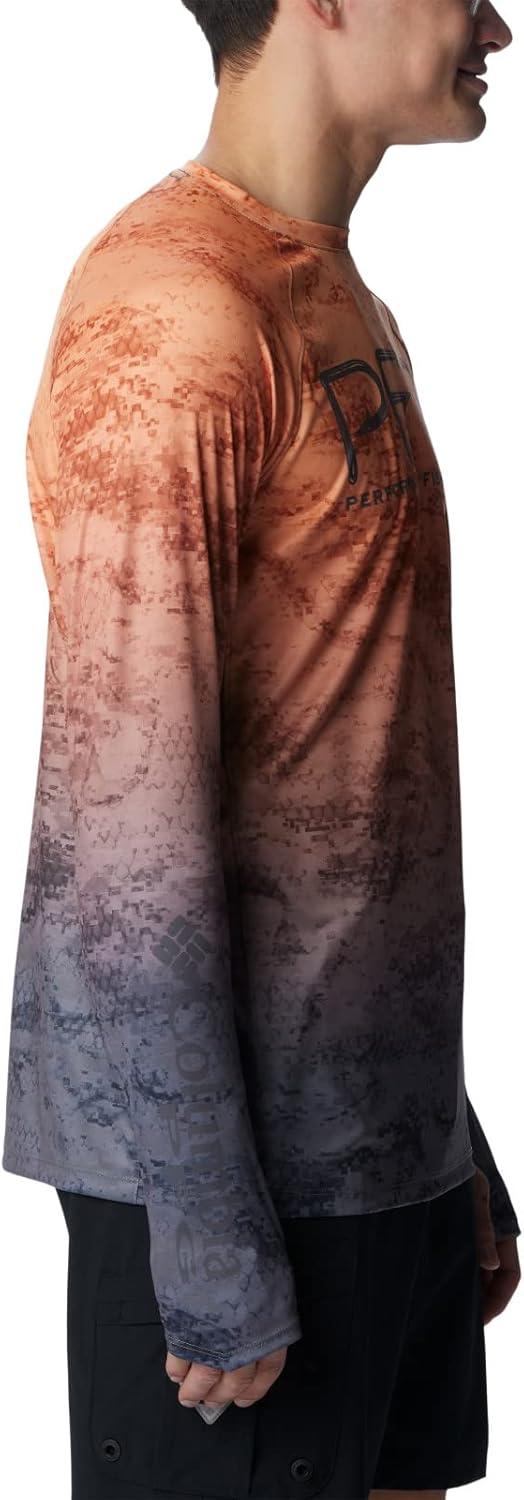imageColumbia Mens Super Terminal Tackle Vent Long SleeveOrange Blast Pfg Camo Gradient