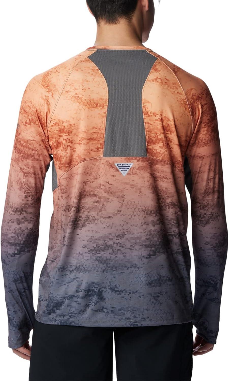 imageColumbia Mens Super Terminal Tackle Vent Long SleeveOrange Blast Pfg Camo Gradient