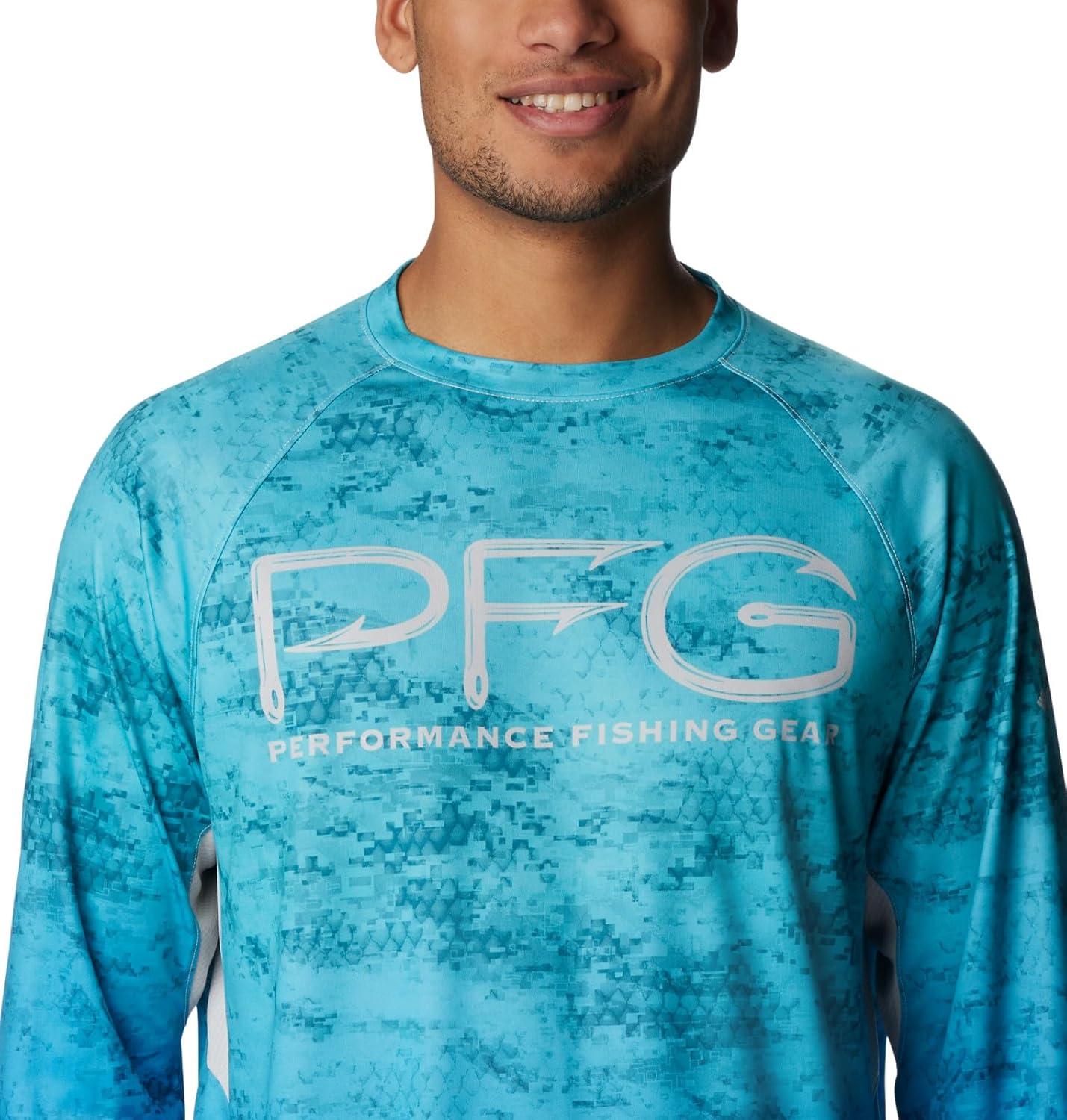imageColumbia Mens Super Terminal Tackle Vent Long SleeveTurquoise Pfg Camo Gradient