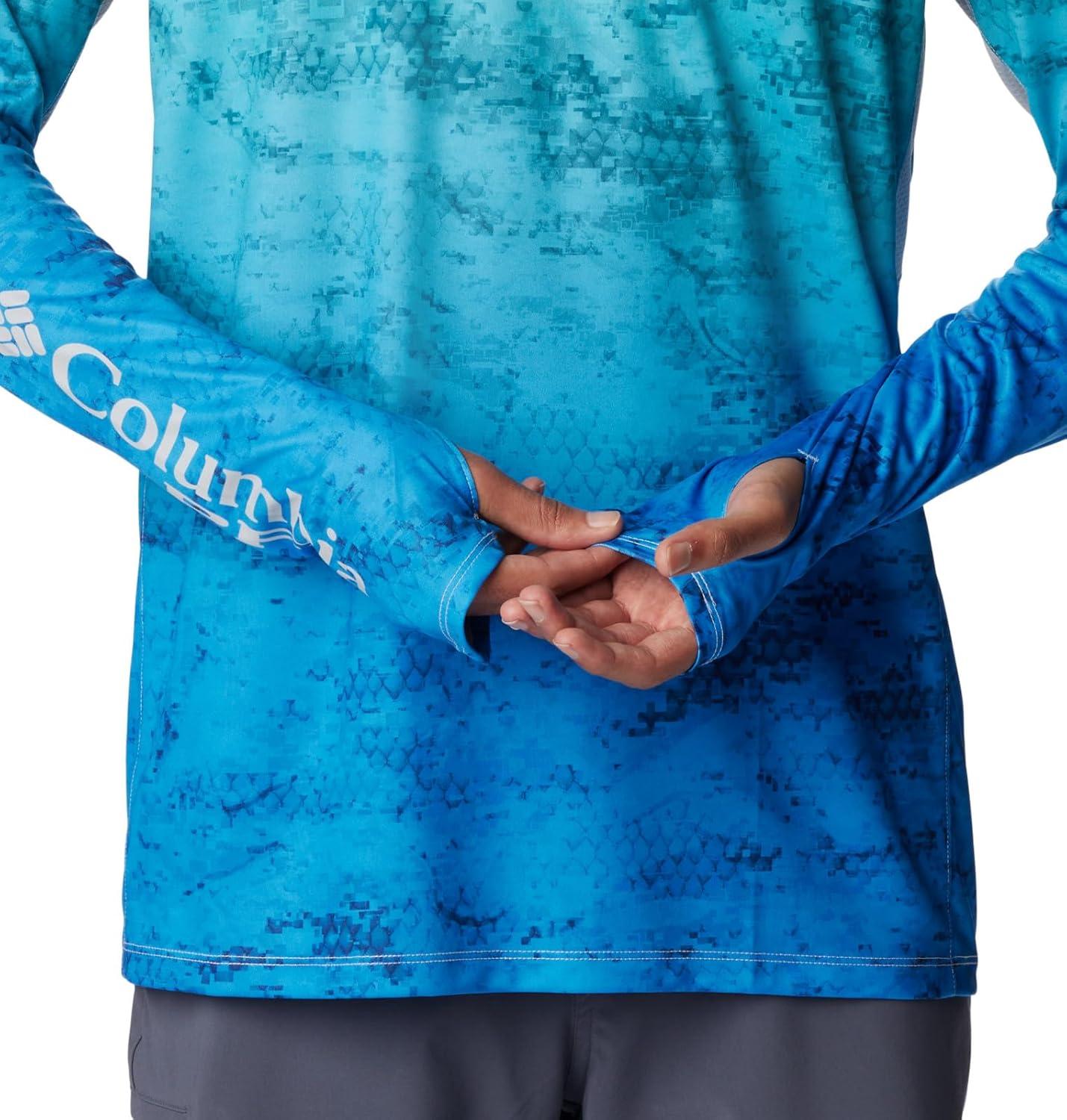 imageColumbia Mens Super Terminal Tackle Vent Long SleeveTurquoise Pfg Camo Gradient